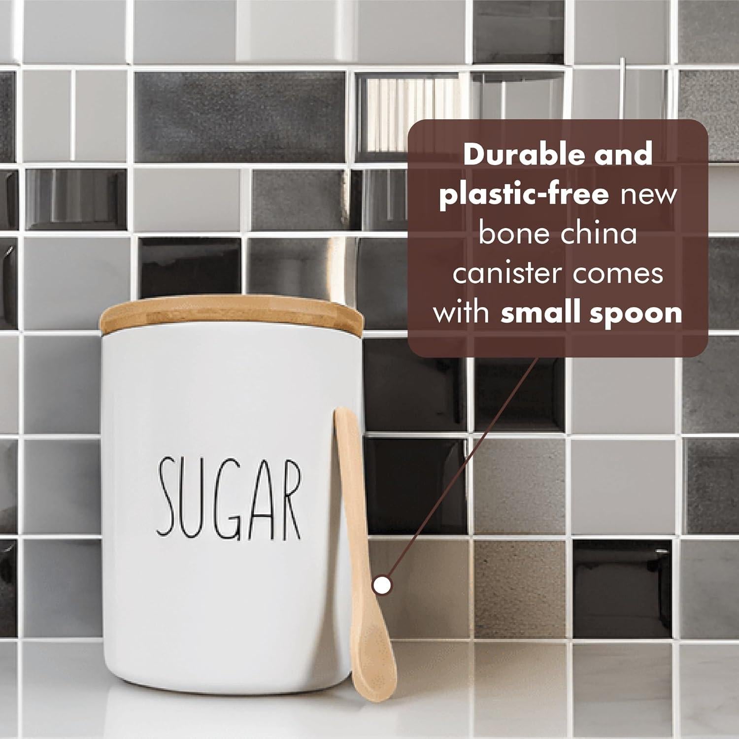 Frasco de Cerámica Hermético Arthausen 4 Tazas con Tapa de Bambú