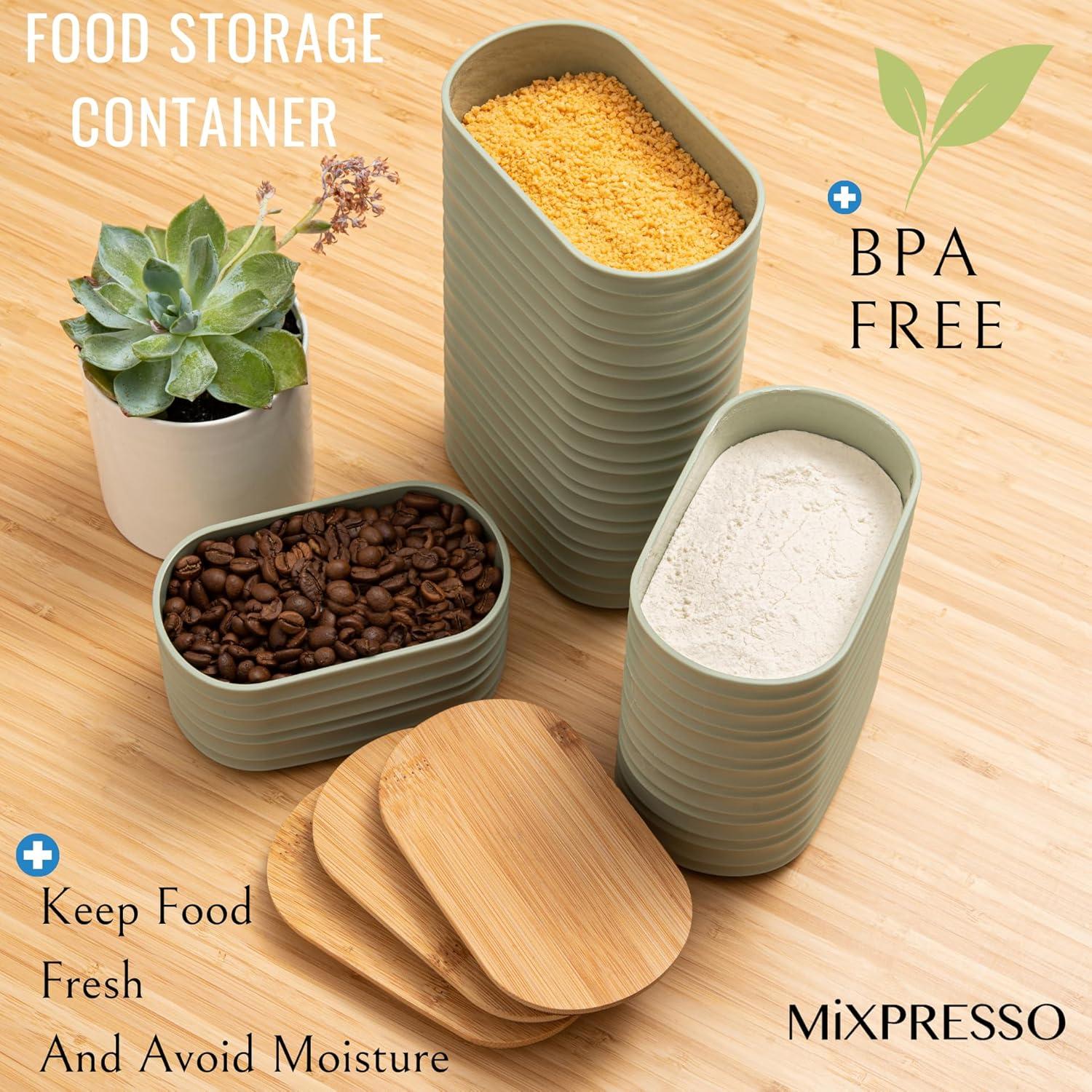 Juego de 3 Tarros Herméticos Mixpresso Verde Oliva 0.5L-1.1L-1.7L
