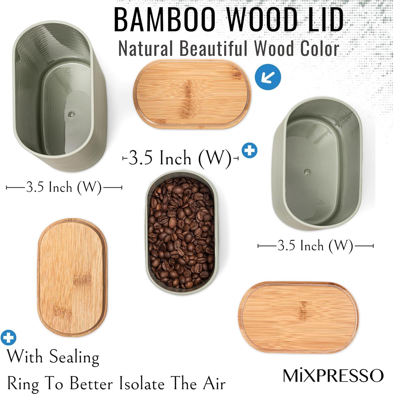 Juego de 3 Tarros Herméticos Mixpresso Verde Oliva 0.5L-1.1L-1.7L