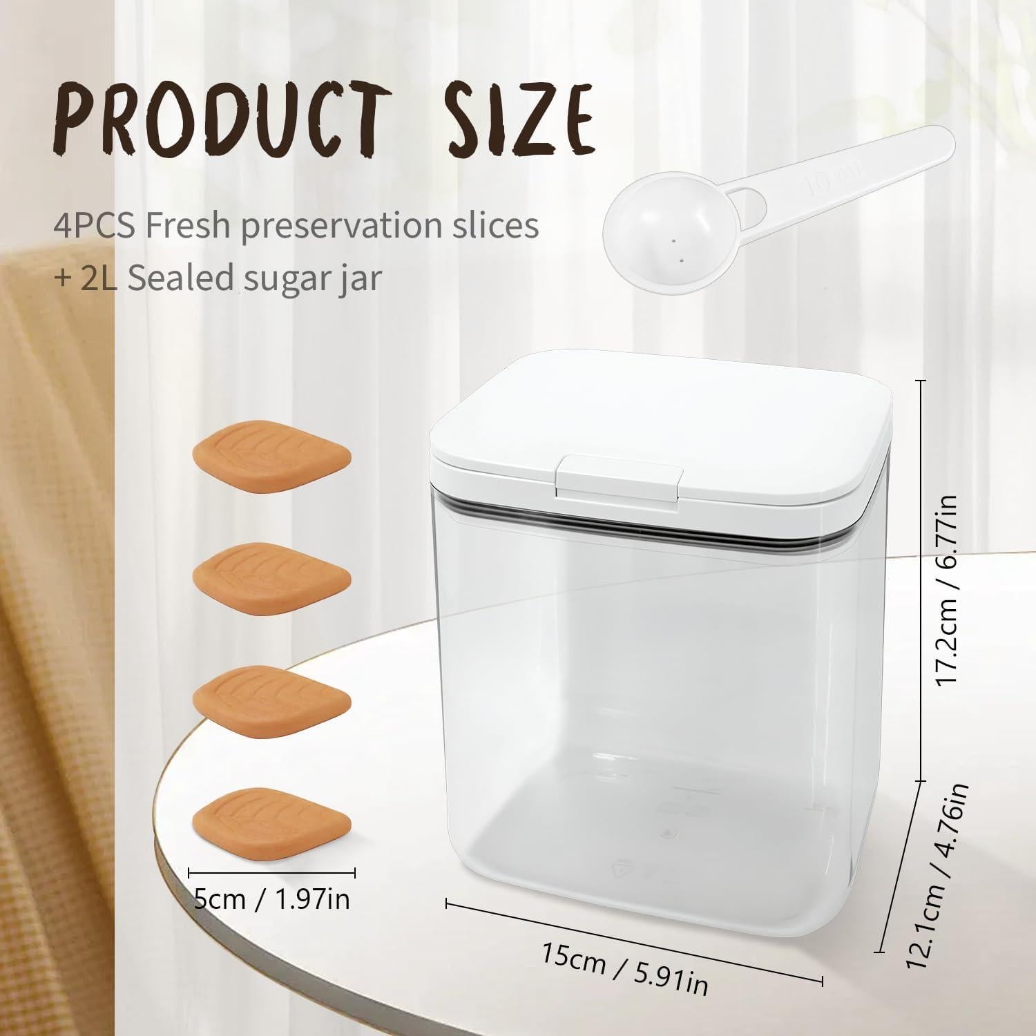 Contenedor Hermético de Azúcar Moreno Holyenten 1.89L con Cuchara