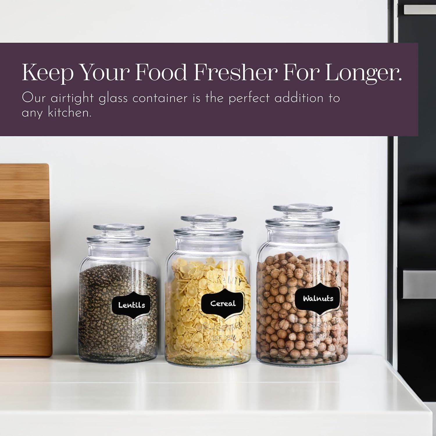 Juego de 3 Tarros de Vidrio con Tapa a Prueba de Aire