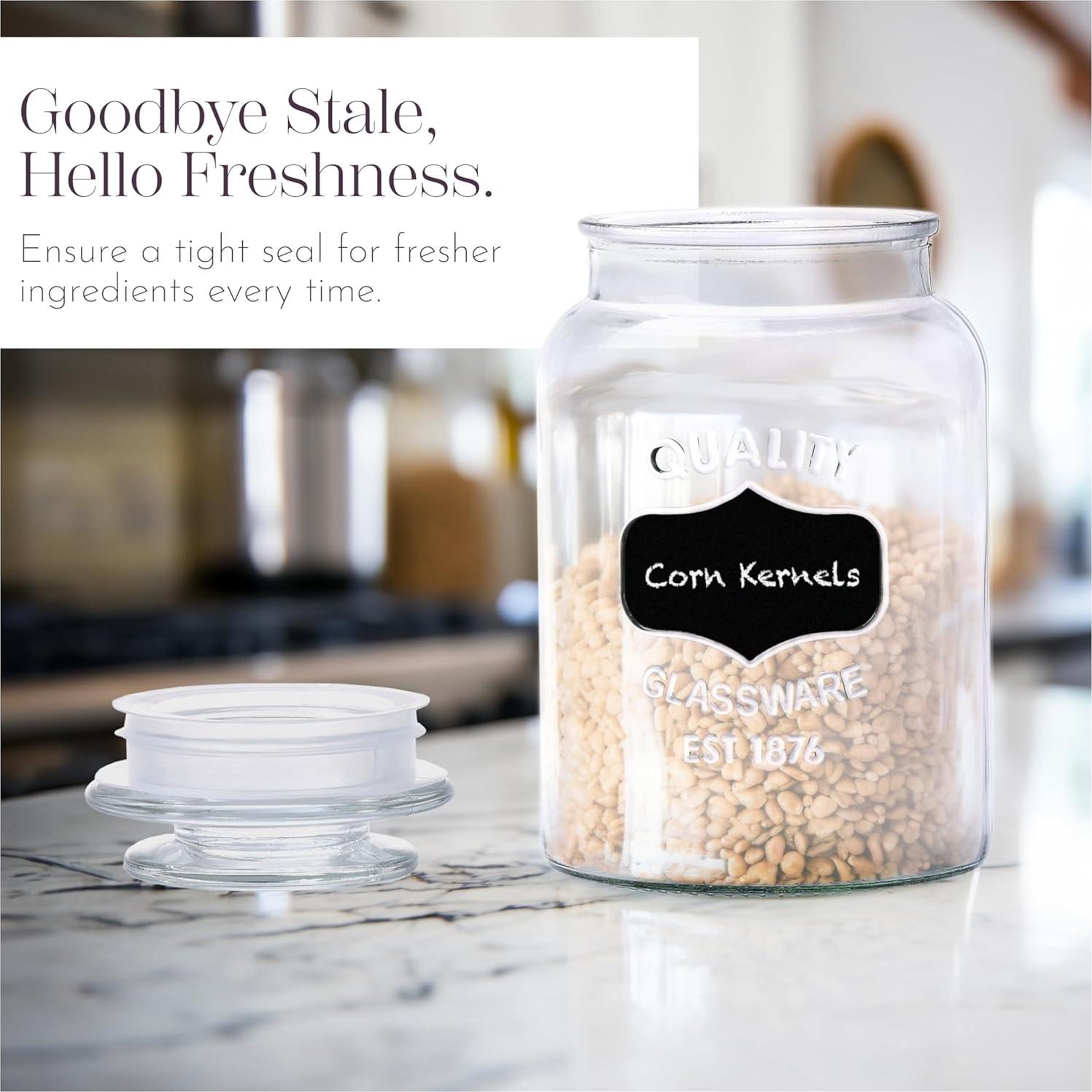 Juego de 3 Tarros de Vidrio con Tapa a Prueba de Aire