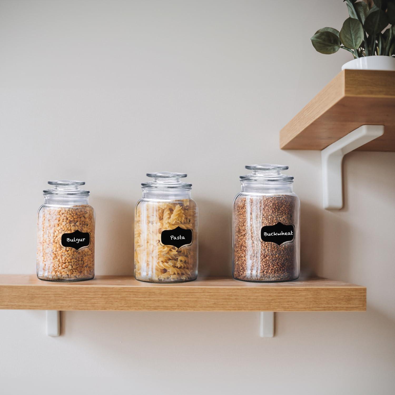 Juego de 3 Tarros de Vidrio con Tapa a Prueba de Aire