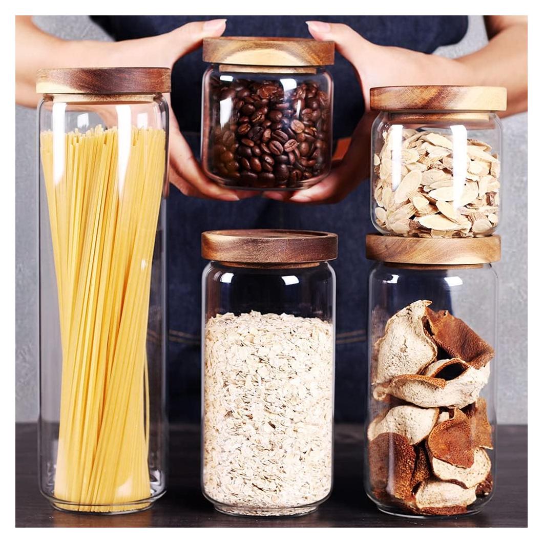 Juego de 5 Tarros de Almacenamiento SAIOOL Herméticos 900ml