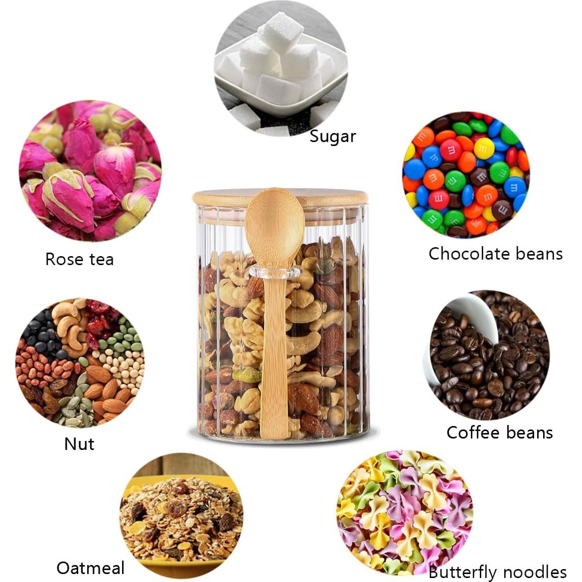 Tarro de Vidrio 473 ml con Tapas de Bambú - Set de 2