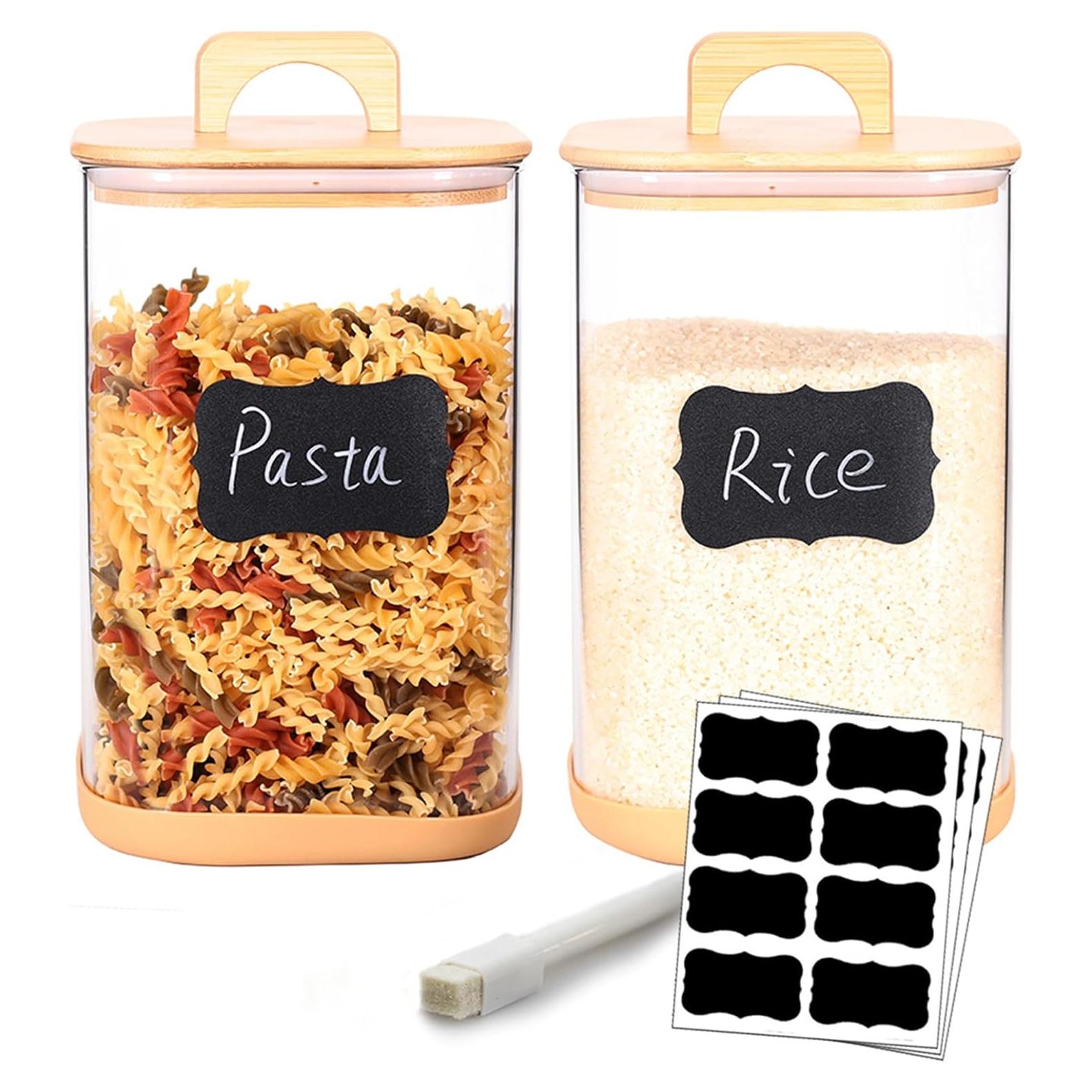 Paquete de 2 Contenedores de Almacenamiento de Vidrio Tzerotone 4000 ml