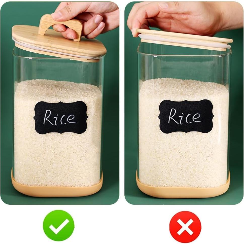 Paquete de 2 Contenedores de Almacenamiento de Vidrio Tzerotone 4000 ml