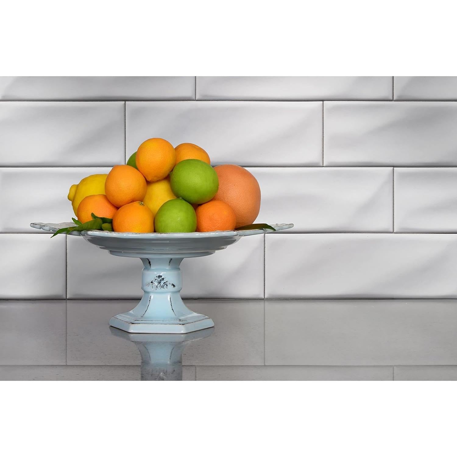 Azulejo Cerámico Blanco Susurro MSI 10x30 cm Mate para Baño y Cocina