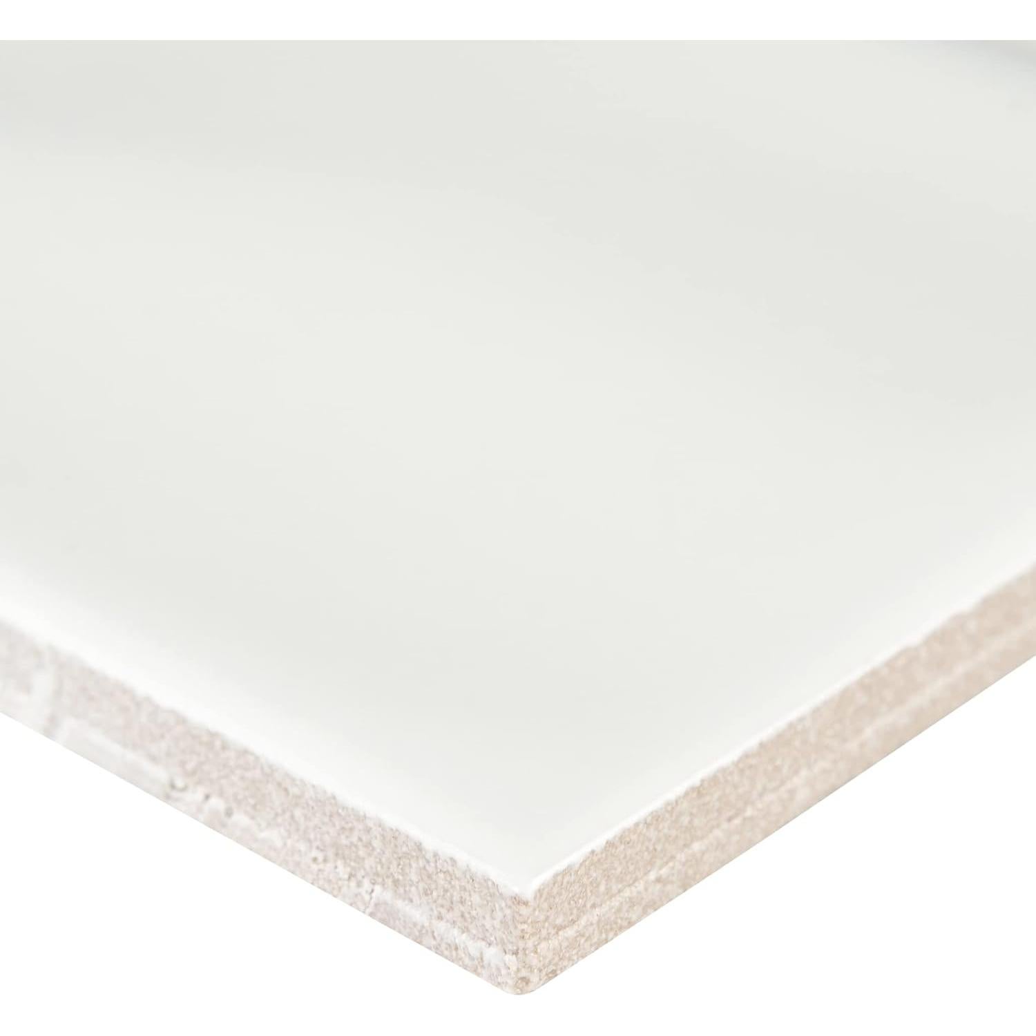 Azulejo Cerámico Blanco Susurro MSI 10x30 cm Mate para Baño y Cocina