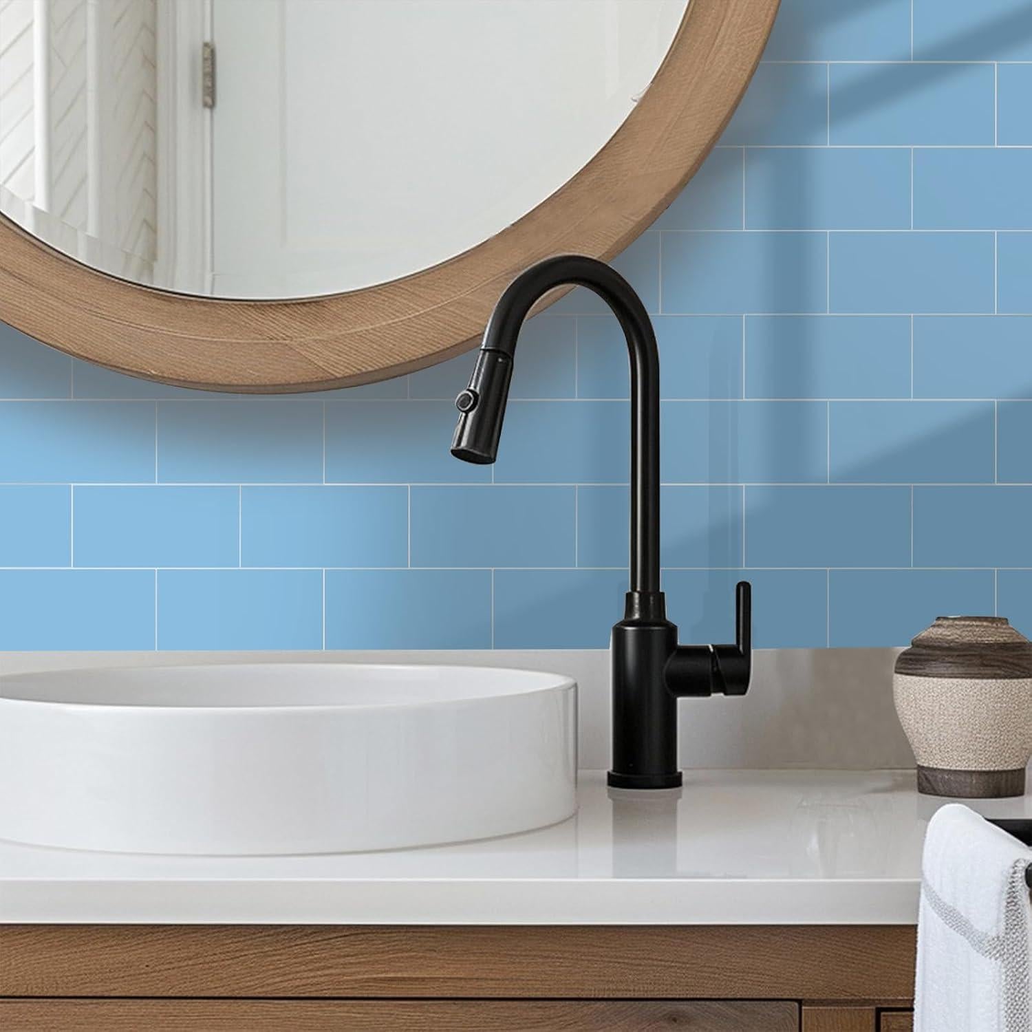 Azulejo Autoadhesivo OYASIMI 10 Hojas Azul 30.48 cm Semibrillante