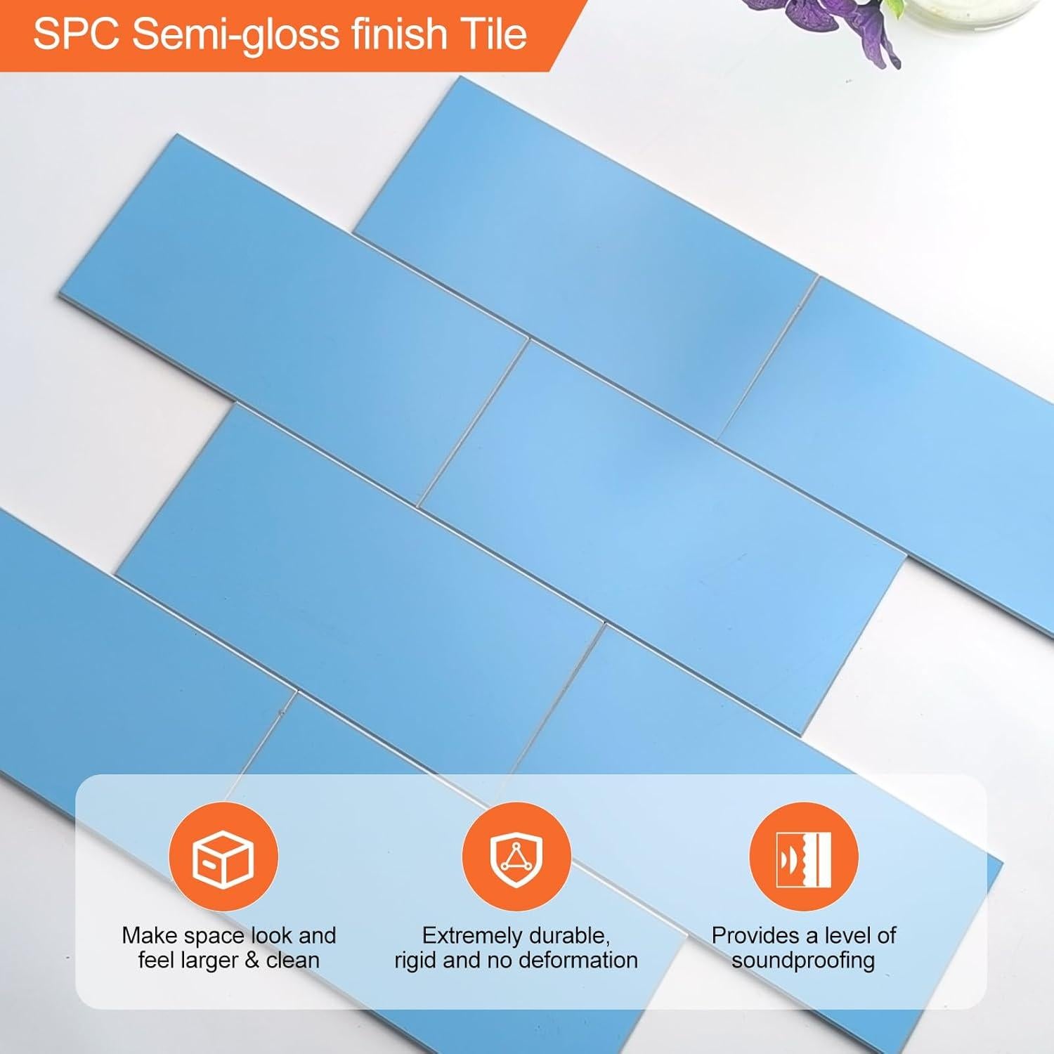 Azulejo Autoadhesivo OYASIMI 10 Hojas Azul 30.48 cm Semibrillante