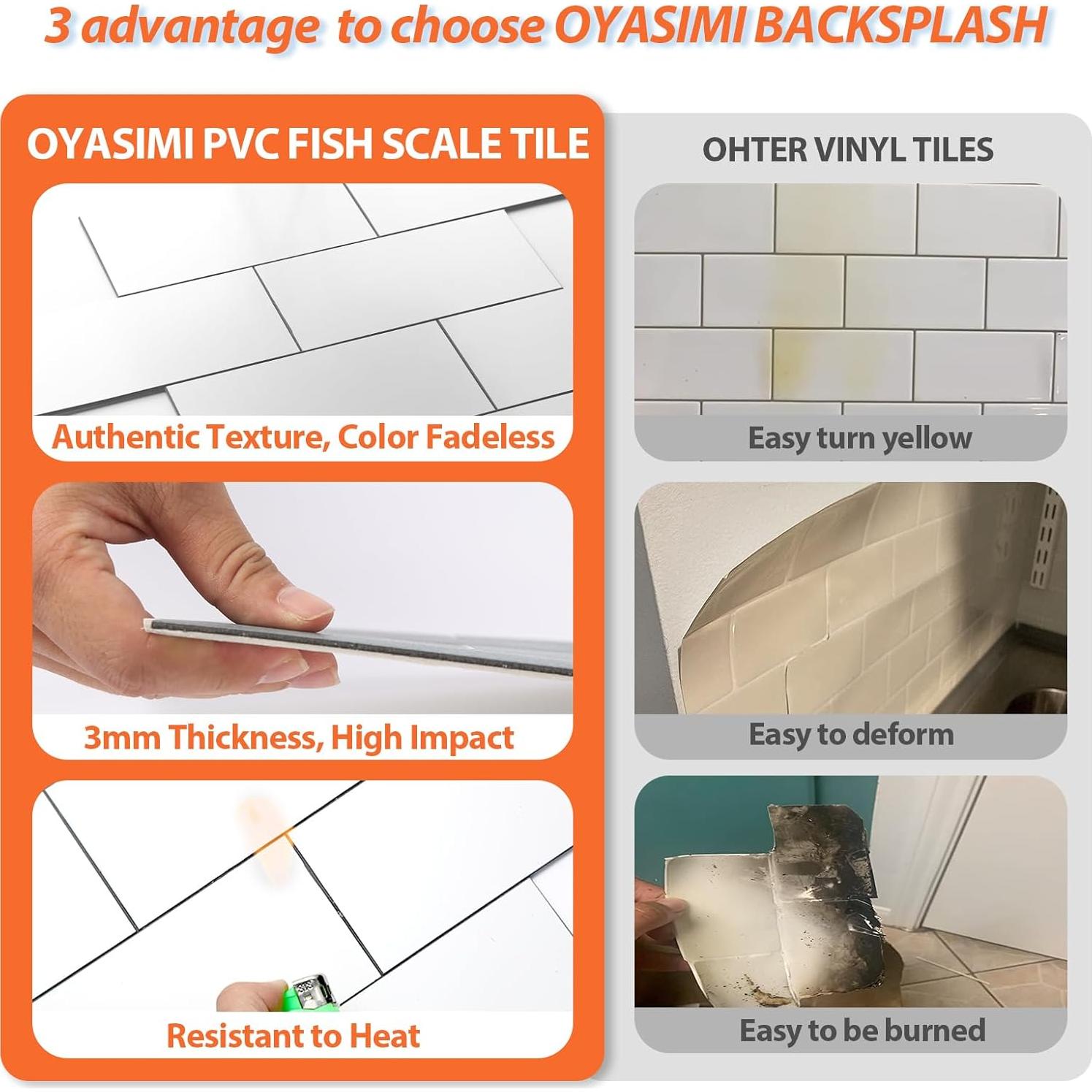 Azulejo Autoadhesivo OYASIMI 10 Hojas Azul 30.48 cm Semibrillante