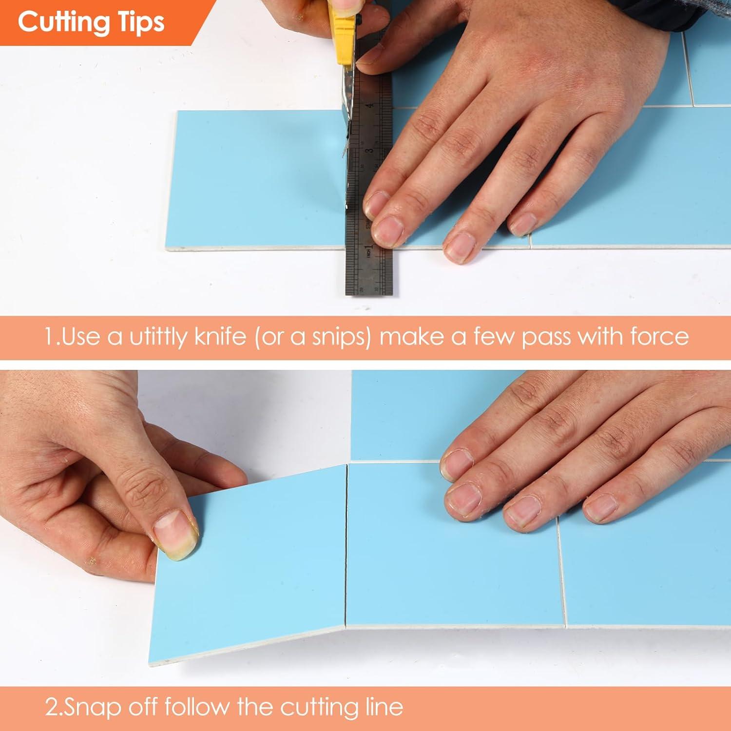 Azulejo Autoadhesivo OYASIMI 10 Hojas Azul 30.48 cm Semibrillante