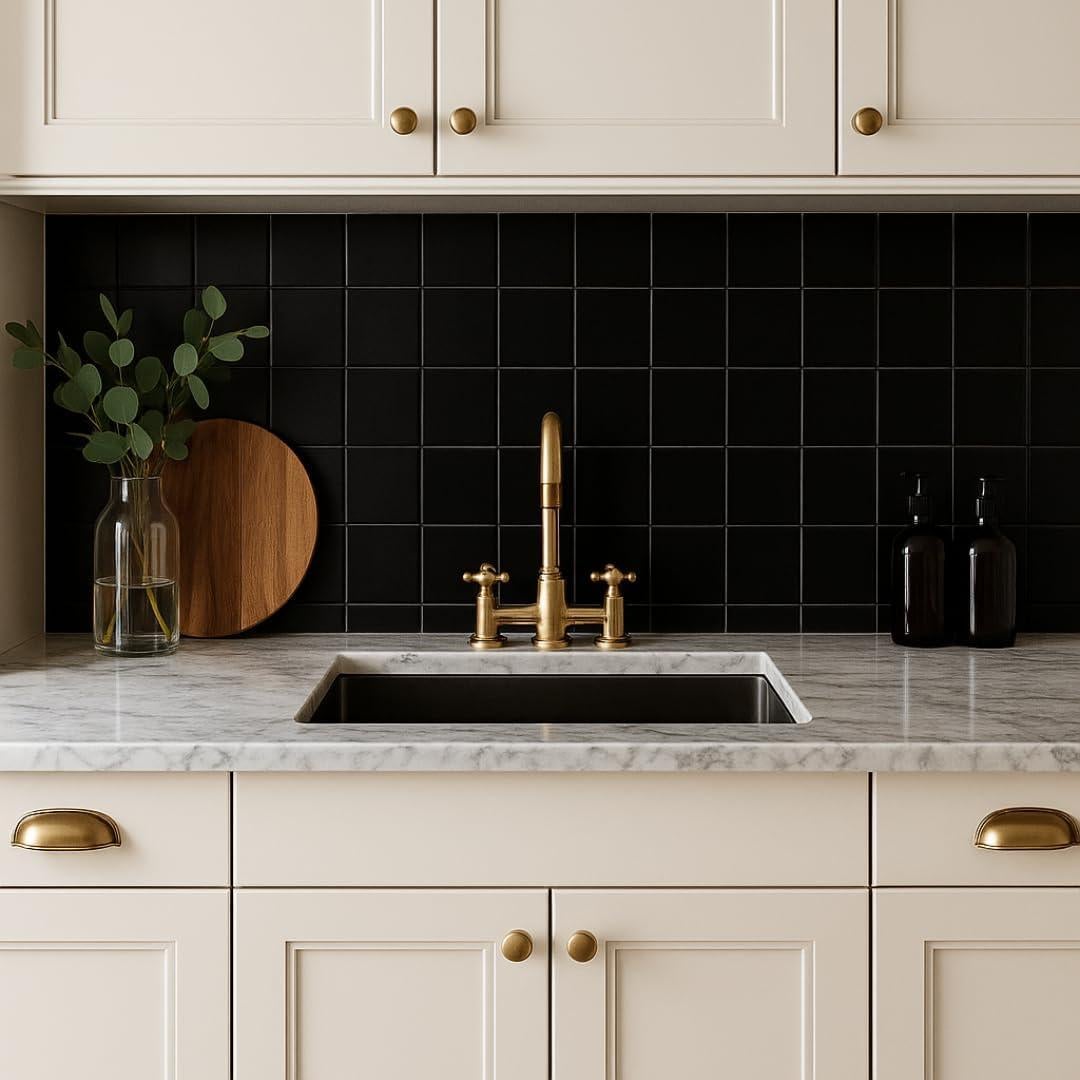 Azulejo Cerámico Tenedos HTC367 Negro Mate 10 Piezas 10.8x10.8 cm