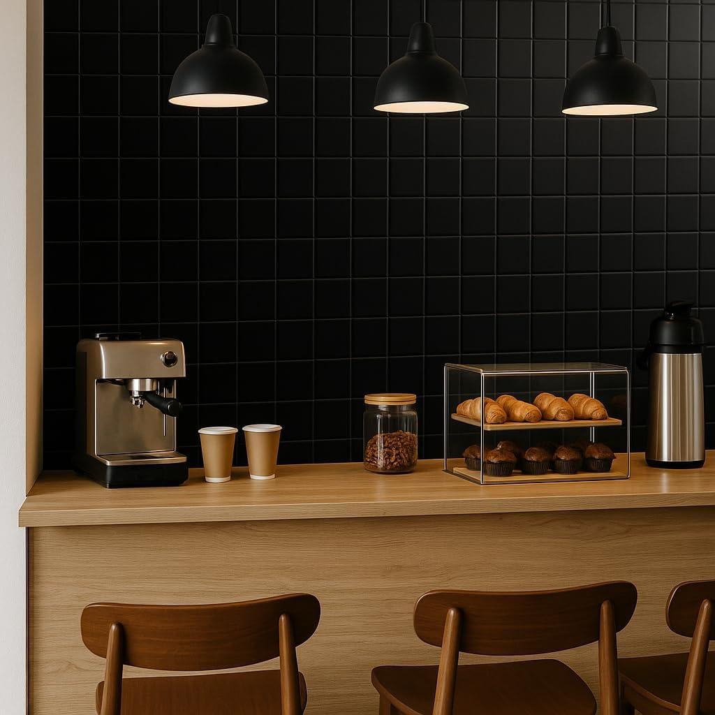 Azulejo Cerámico Tenedos HTC367 Negro Mate 10 Piezas 10.8x10.8 cm