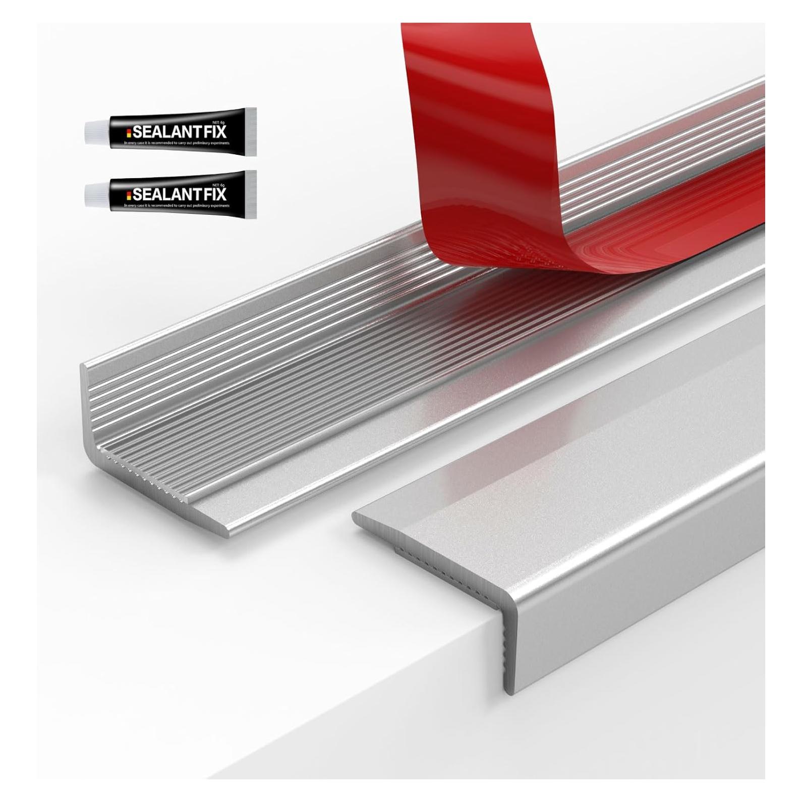 Bisel de Azulejo Autoadhesivo FCSOTSPS 10 Pcs 135 cm Plata Mate