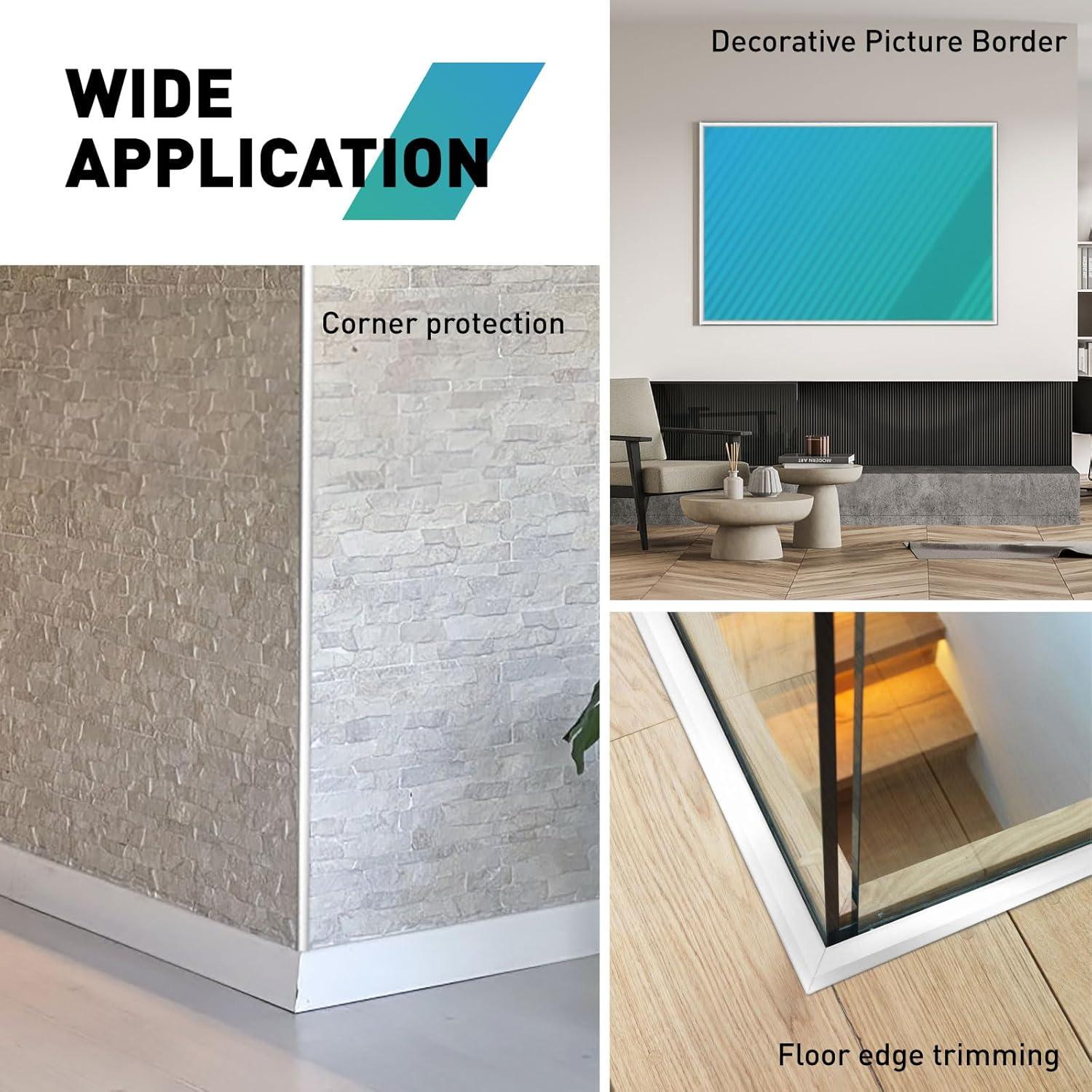 Bisel de Azulejo Autoadhesivo FCSOTSPS 10 Pcs 135 cm Plata Mate