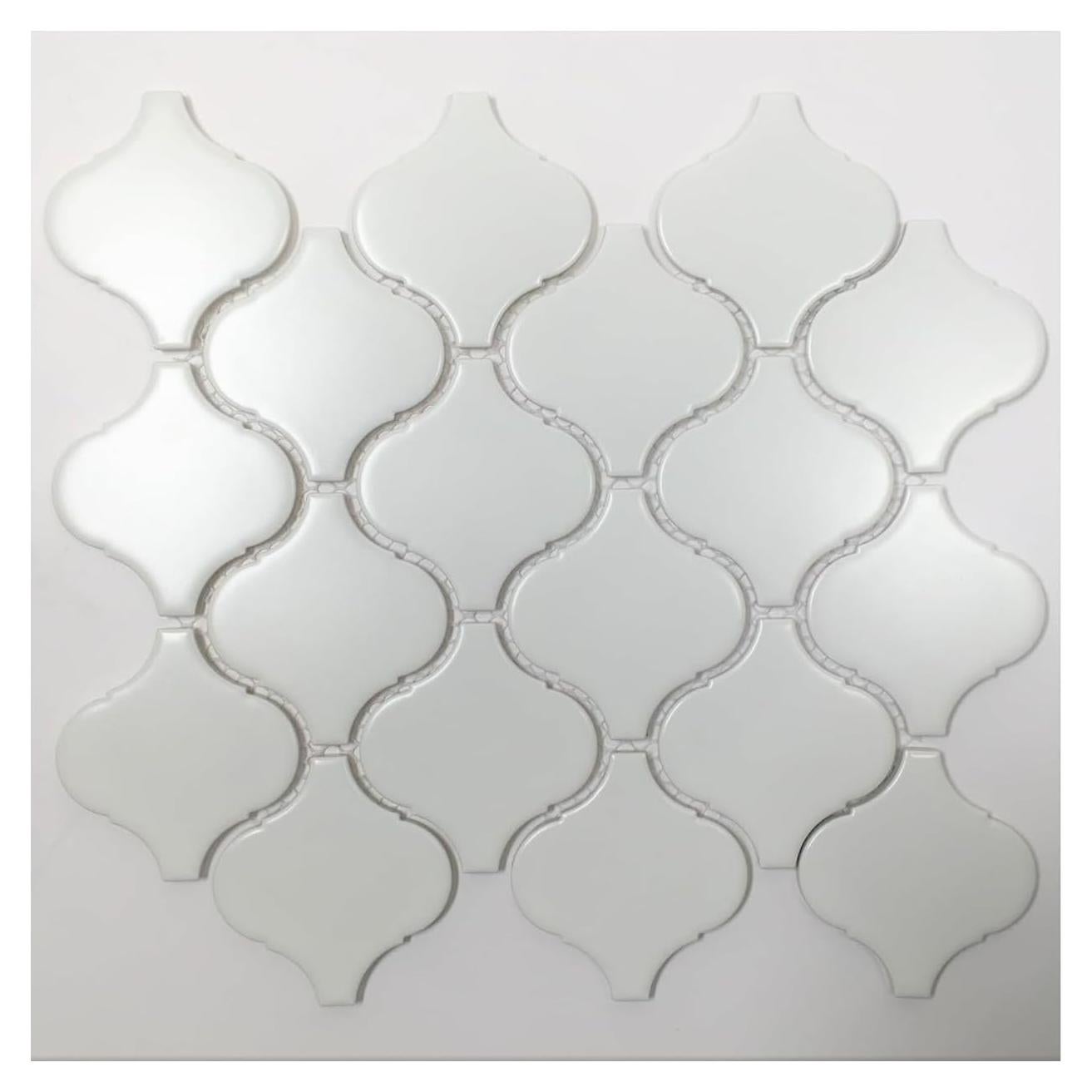 Azulejo de Porcelana Tenedos Arabesque Blanco 28x24 cm Mate