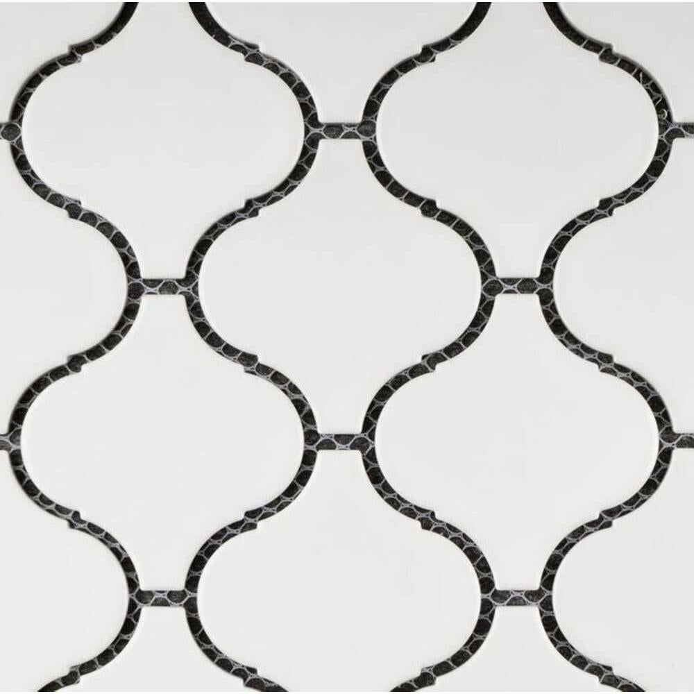 Azulejo de Porcelana Tenedos Arabesque Blanco 28x24 cm Mate