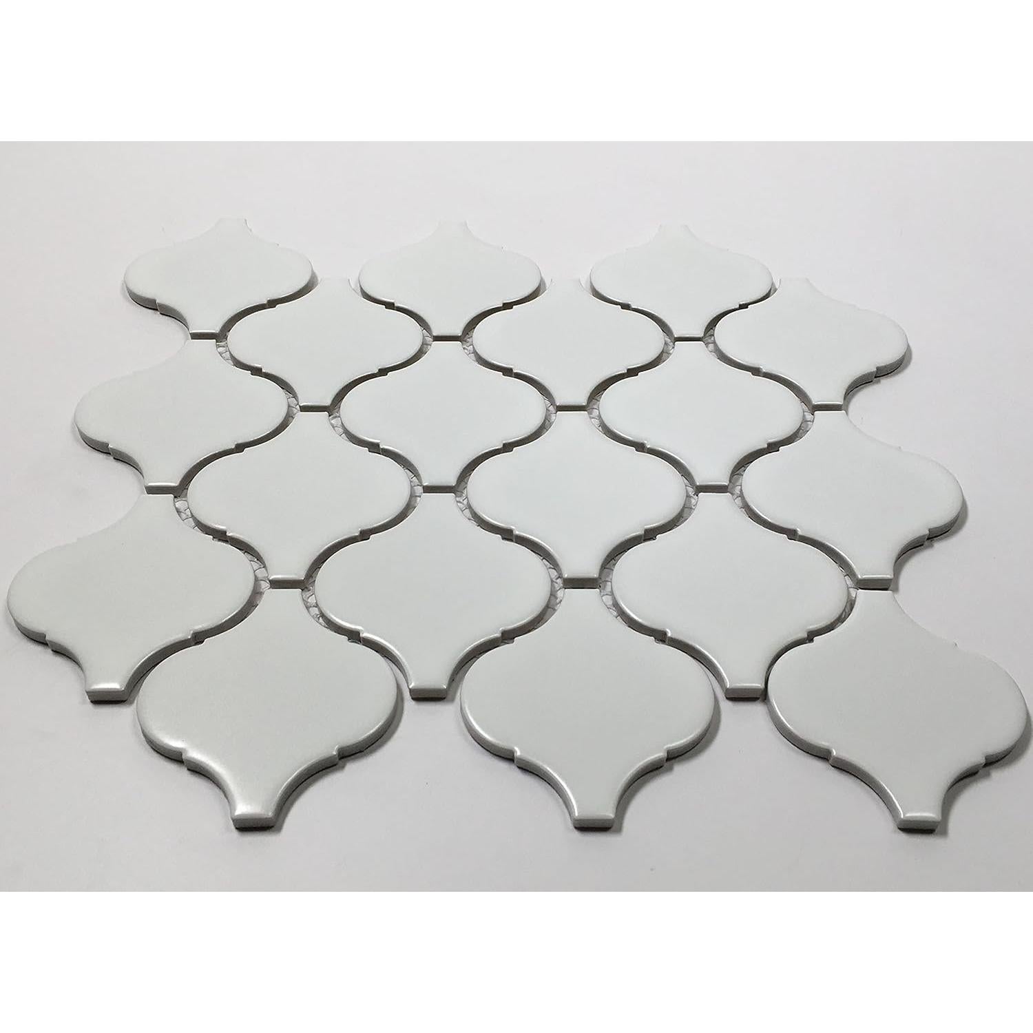 Azulejo de Porcelana Tenedos Arabesque Blanco 28x24 cm Mate