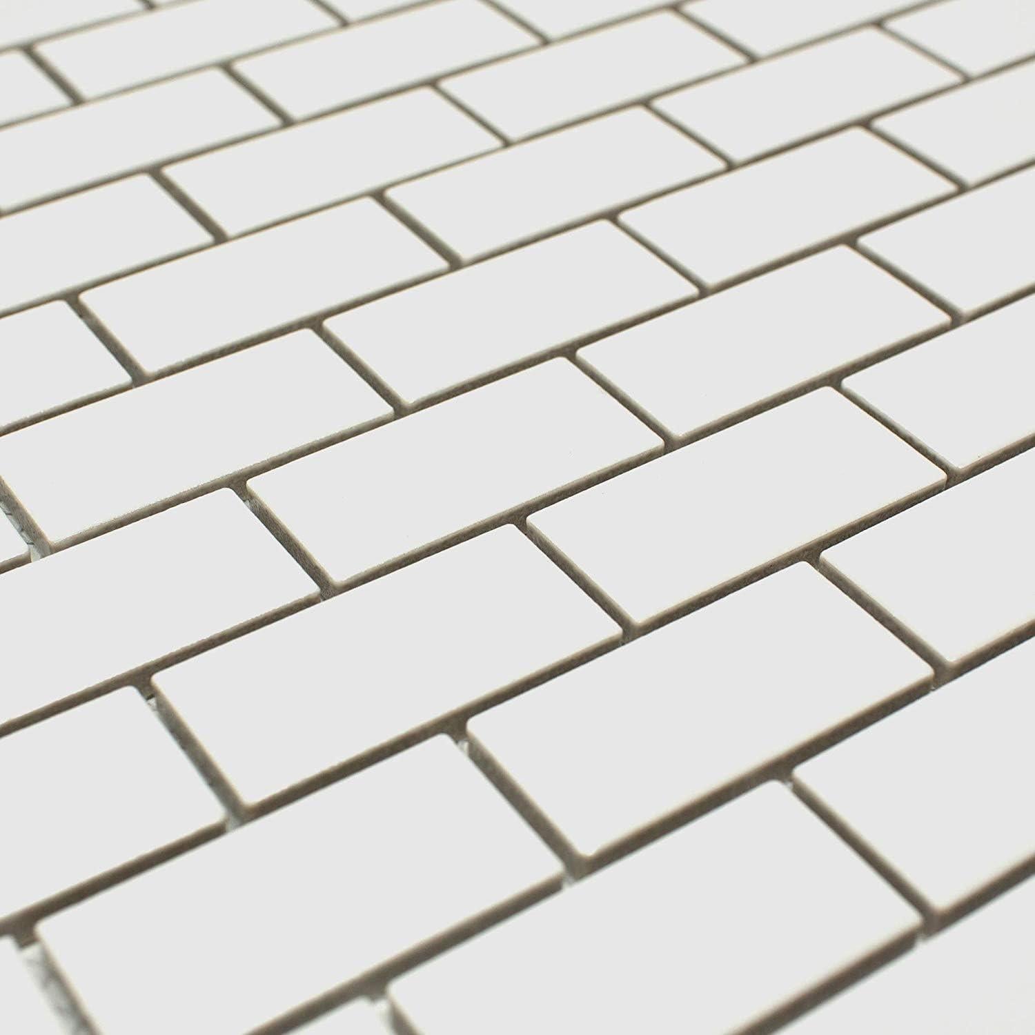Azulejo de Porcelana Vogue Blanco 2.54x5.08 cm Mate - Paquete de 10