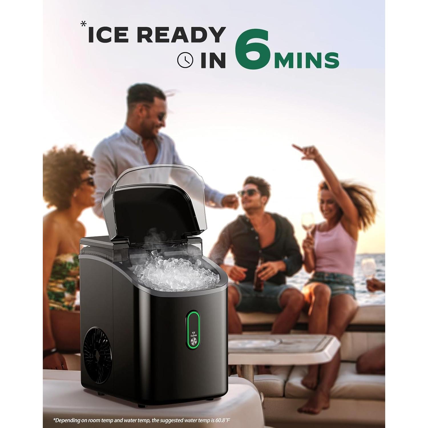 Fabricador de Hielo Nugget Totnz TZIM24B 33lbs Negro