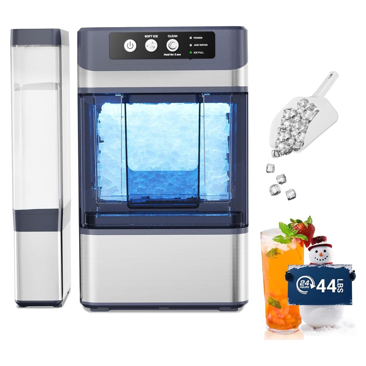 Fabricador de Hielo Nugget Yawhew 44 kg/día Autolimpiante