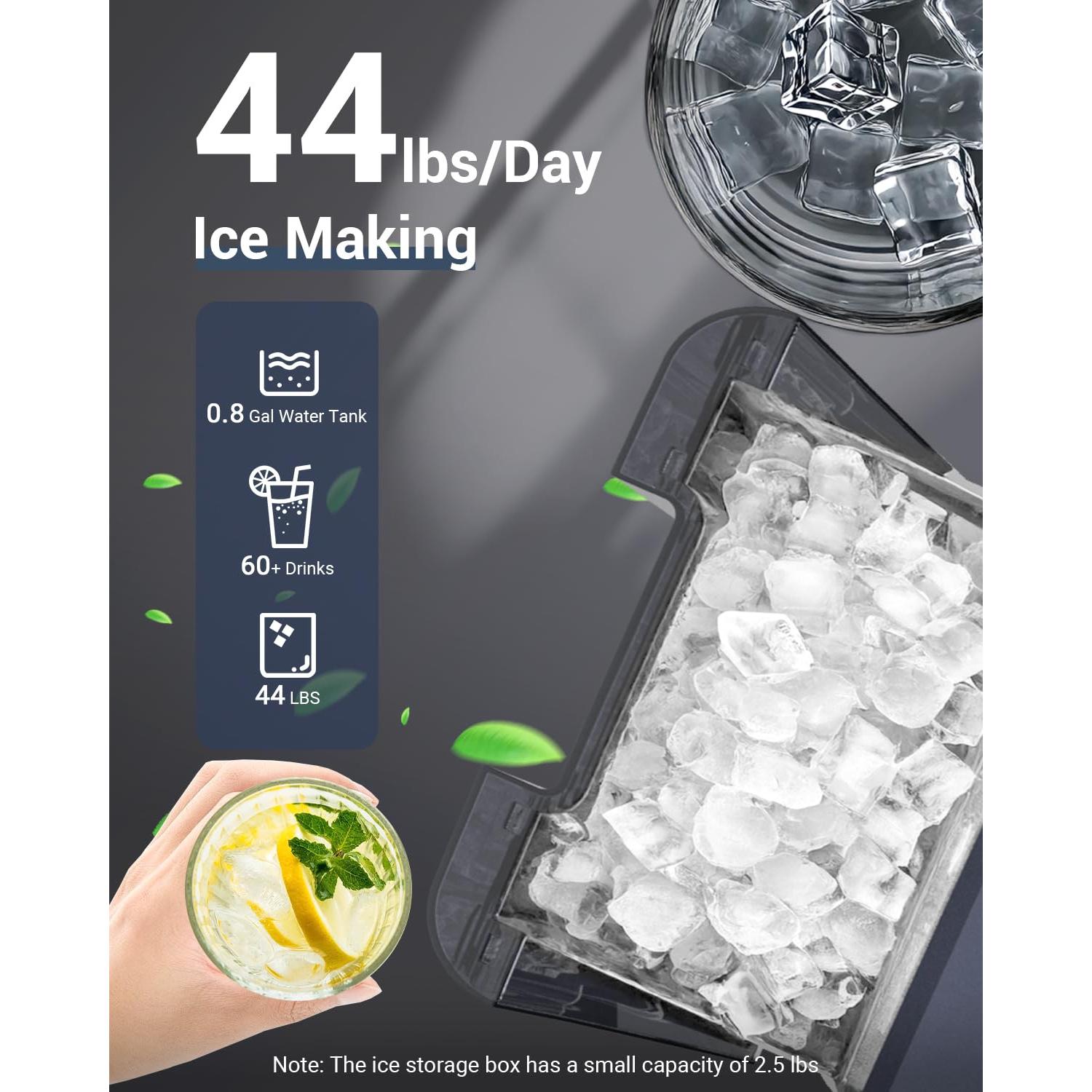 Fabricador de Hielo Nugget Yawhew 44 kg/día Autolimpiante