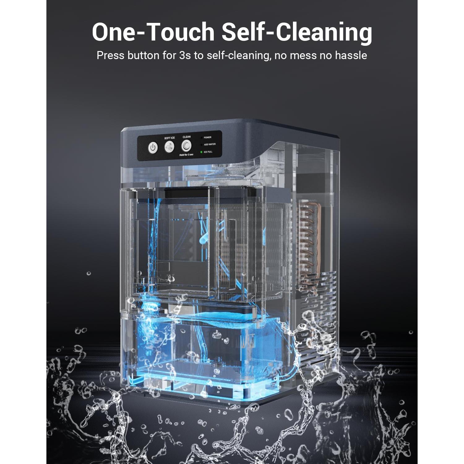 Fabricador de Hielo Nugget Yawhew 44 kg/día Autolimpiante