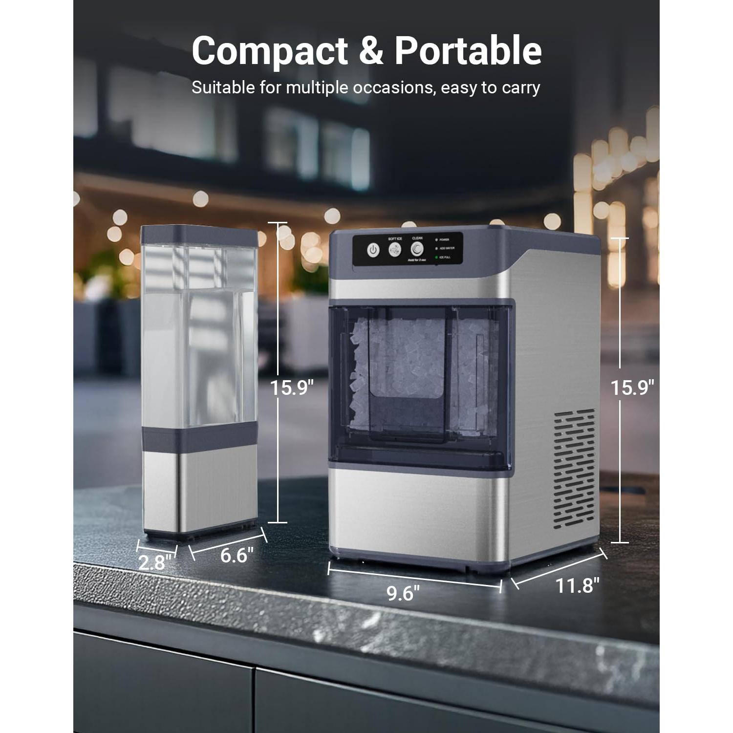 Fabricador de Hielo Nugget Yawhew 44 kg/día Autolimpiante