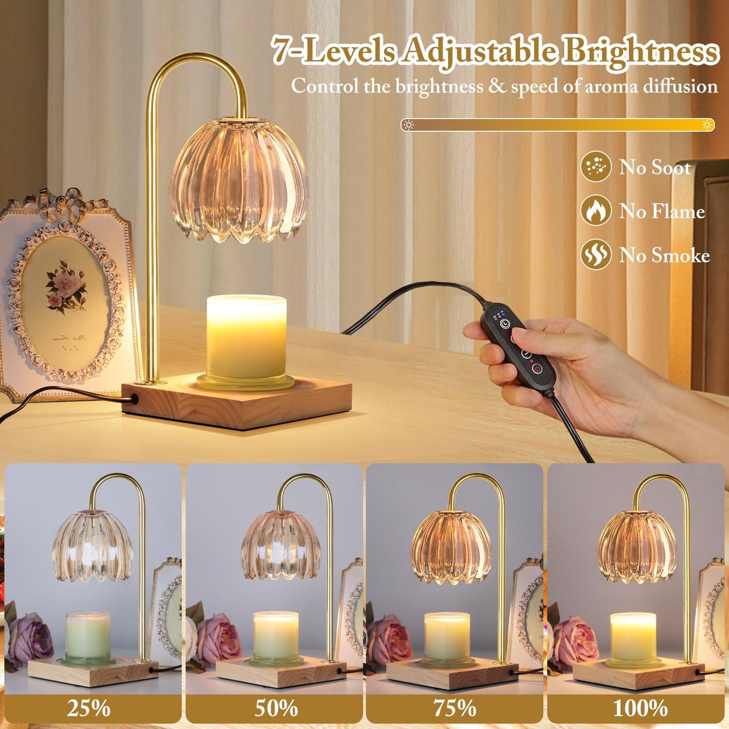 Lámpara Calentadora de Velas YIEELOG Ámbar Vintage 50W