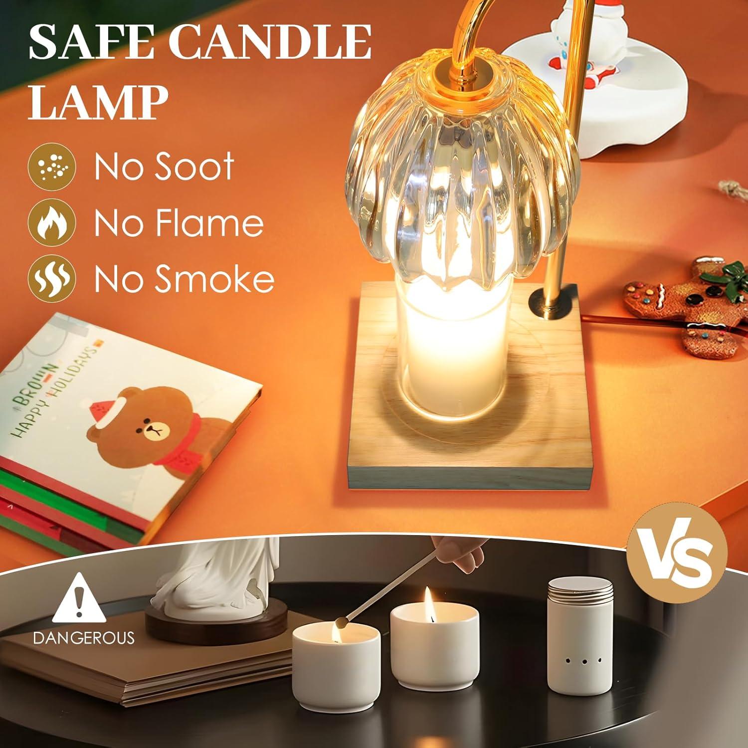 Lámpara Calentadora de Velas YIEELOG Ámbar Vintage 50W