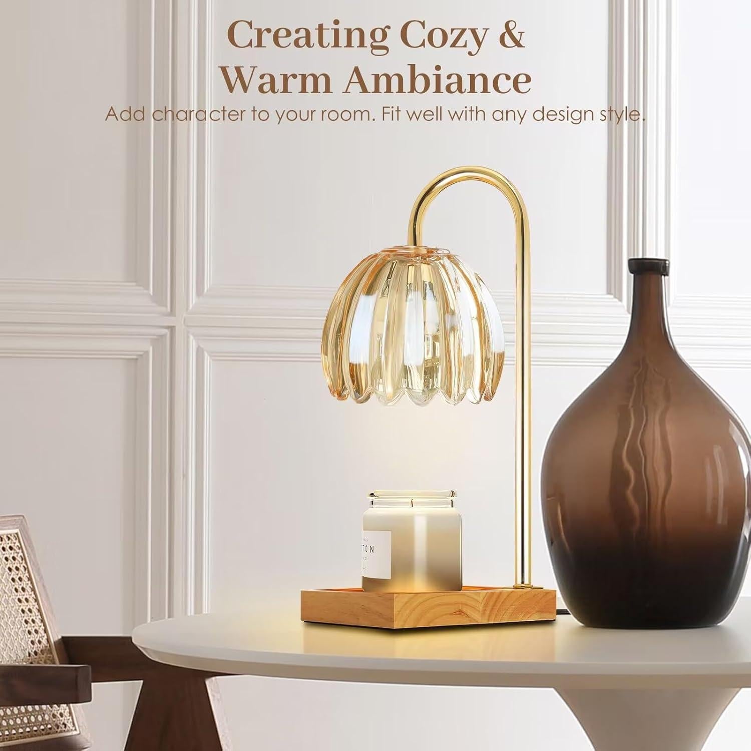 Lámpara Calentadora de Velas YIEELOG Ámbar Vintage 50W