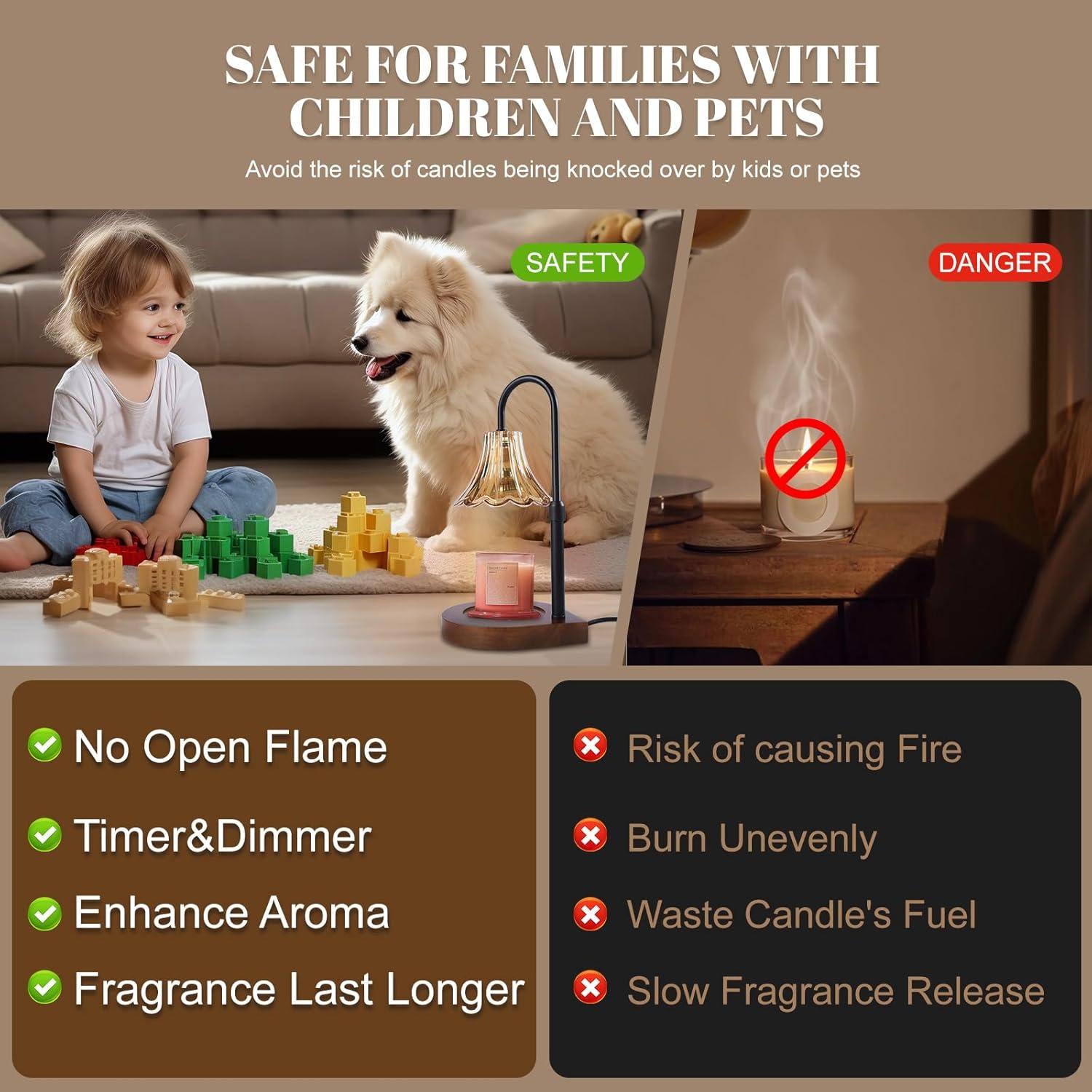 Lámpara Calentadora de Velas EJF Vintage con Temporizador 50W