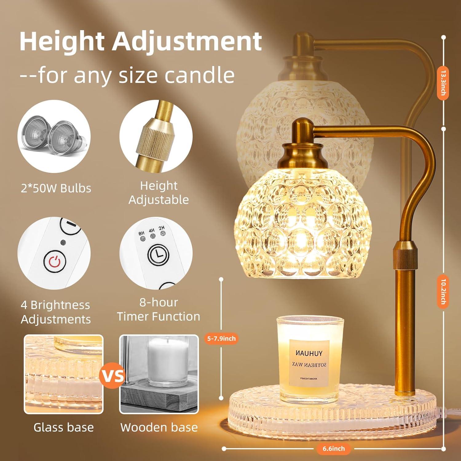 Lámpara Calentadora de Velas NeatGlow Oro Ajustable 50W