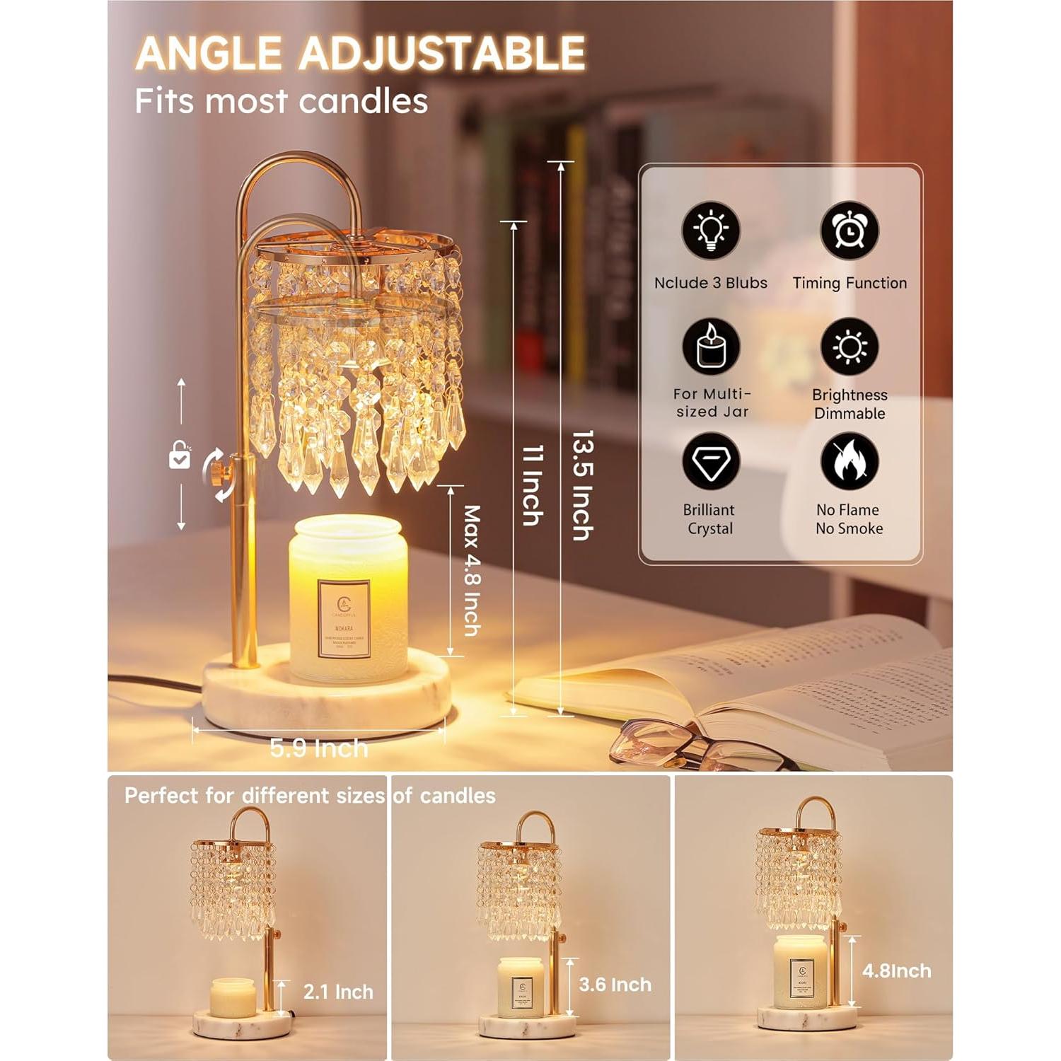 Lámpara Calentadora de Velas Newswell con Temporizador y 3 Bombillas