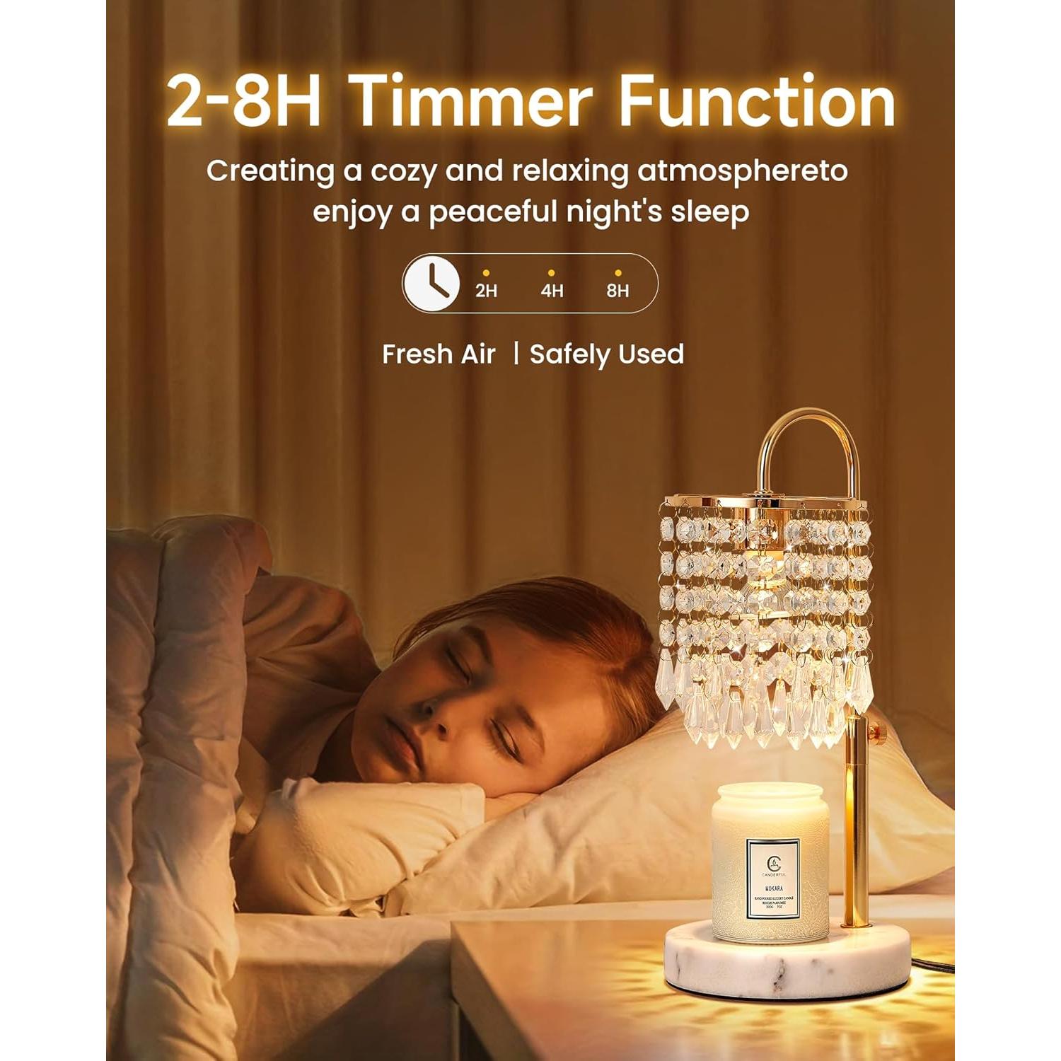 Lámpara Calentadora de Velas Newswell con Temporizador y 3 Bombillas