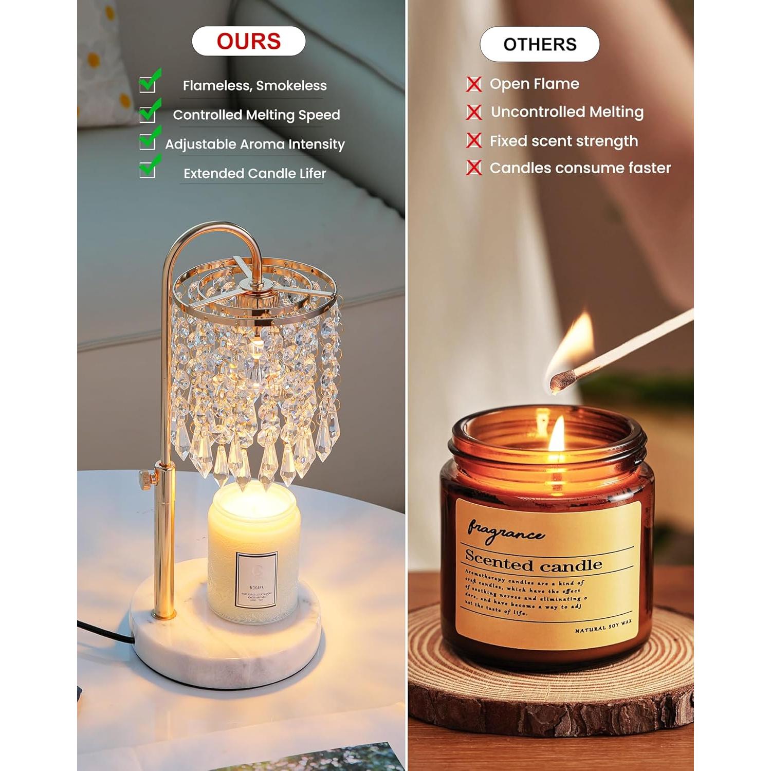 Lámpara Calentadora de Velas Newswell con Temporizador y 3 Bombillas