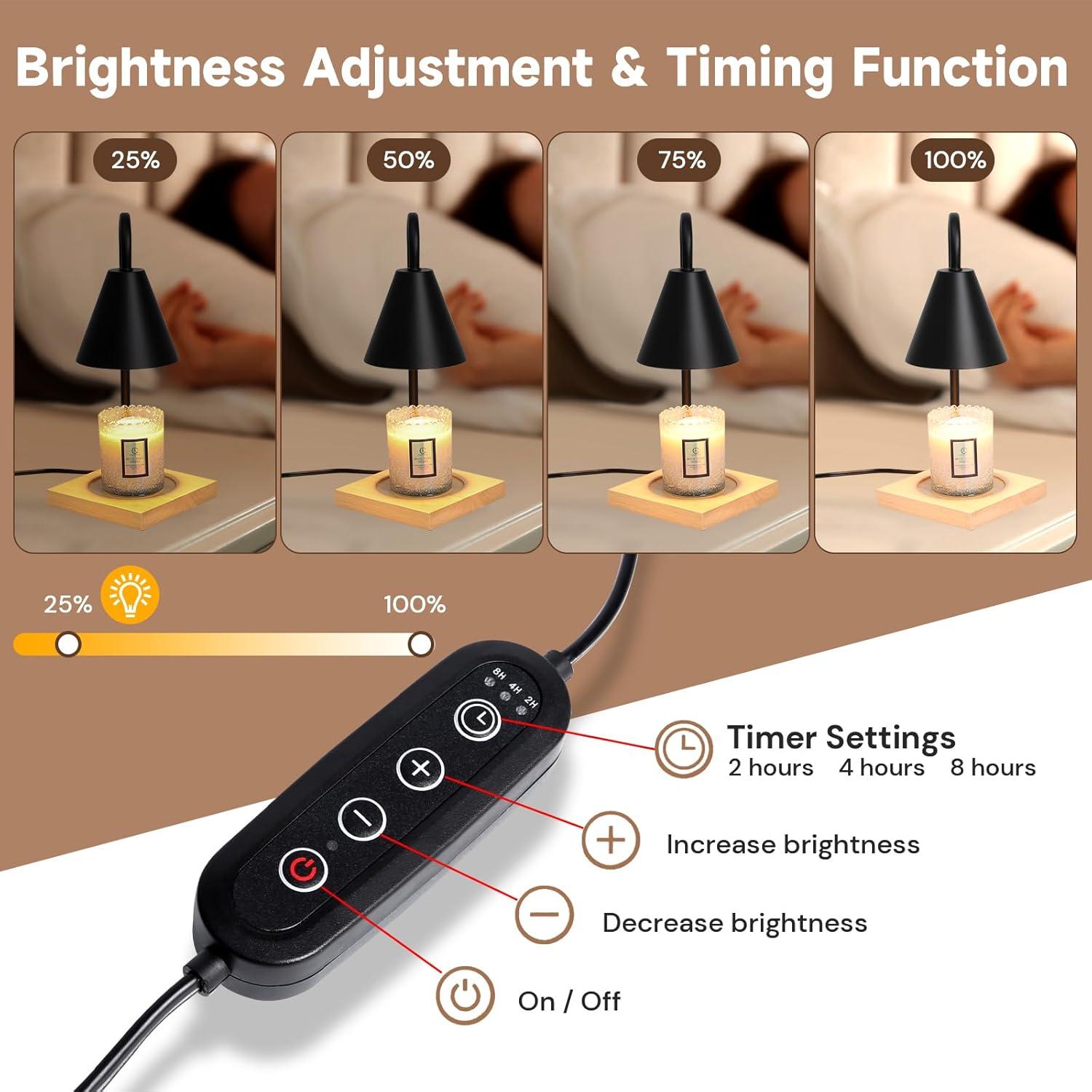 Lámpara Calentadora de Velas Erumpere con Temporizador 2H/4H/8H