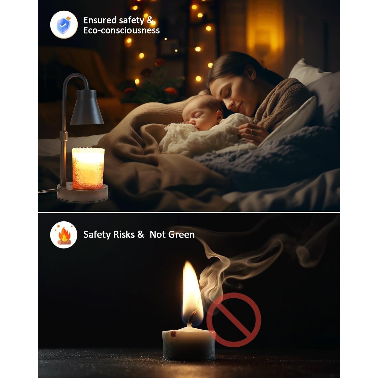 Lámpara Calentadora de Velas Elenhome 2 Paquetes Altura Ajustable