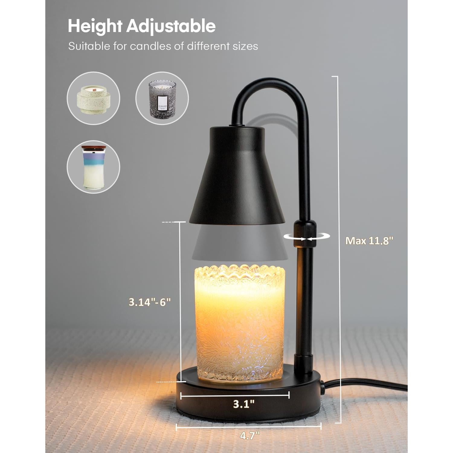 Lámpara Calentadora de Velas Elenhome 2 Paquetes Altura Ajustable