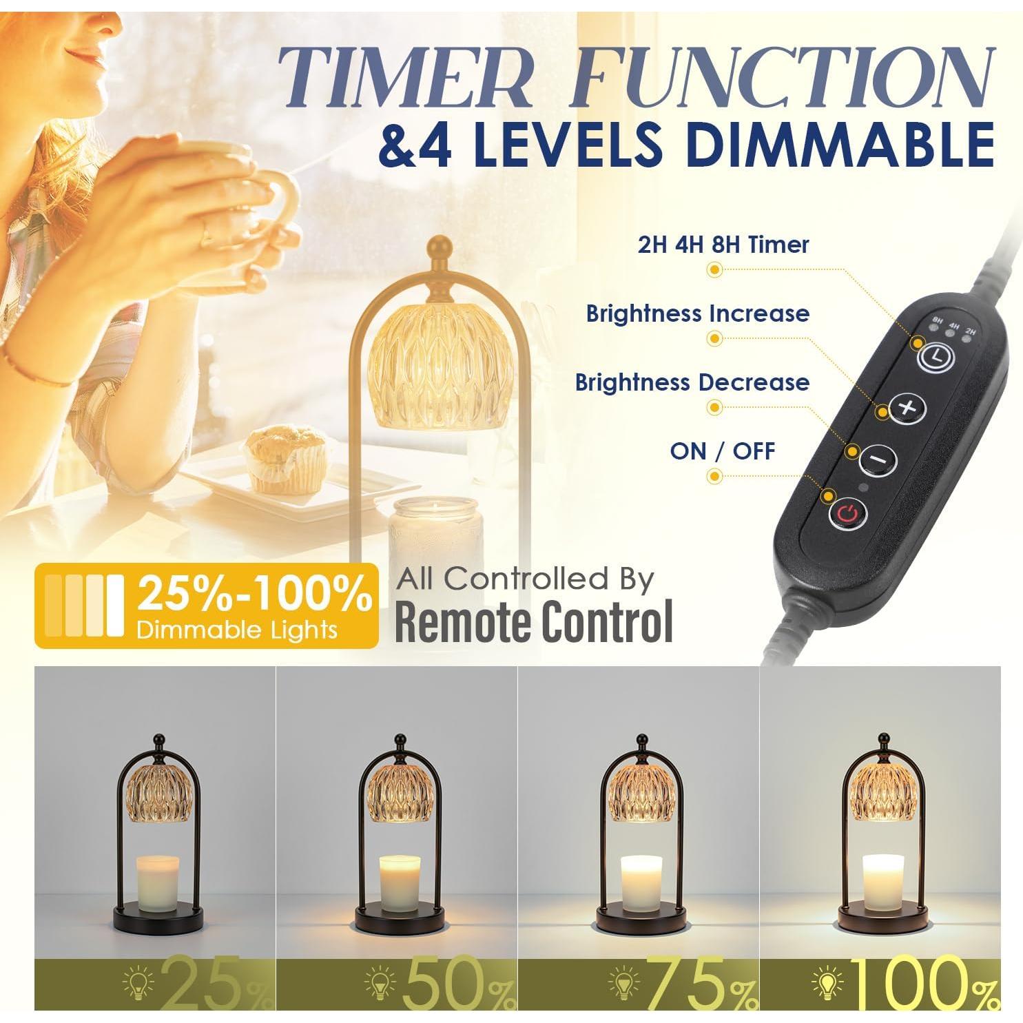 Lámpara Calentadora de Velas Soilsiu con Temporizador y 2 Bombillas