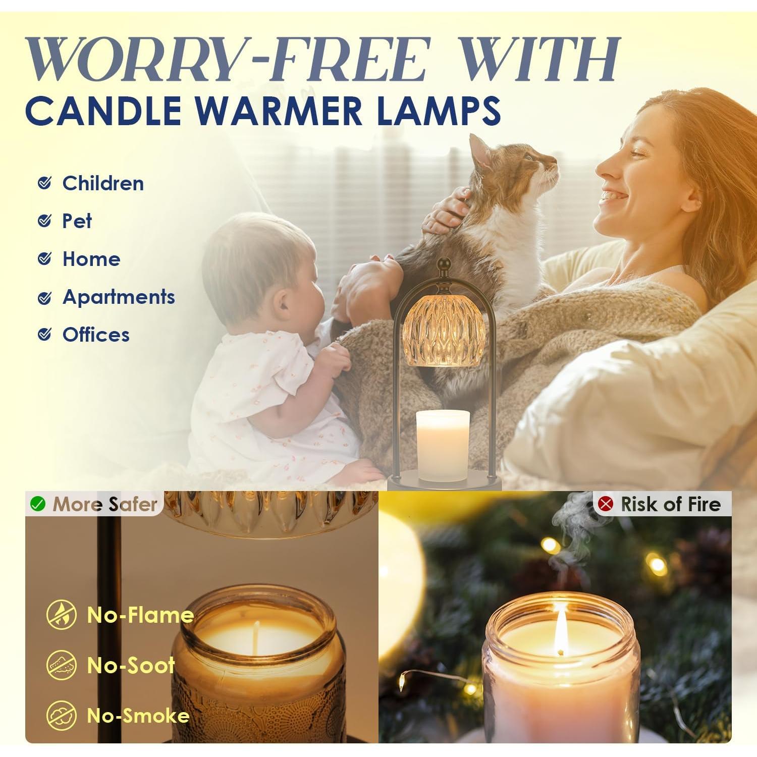 Lámpara Calentadora de Velas Soilsiu con Temporizador y 2 Bombillas