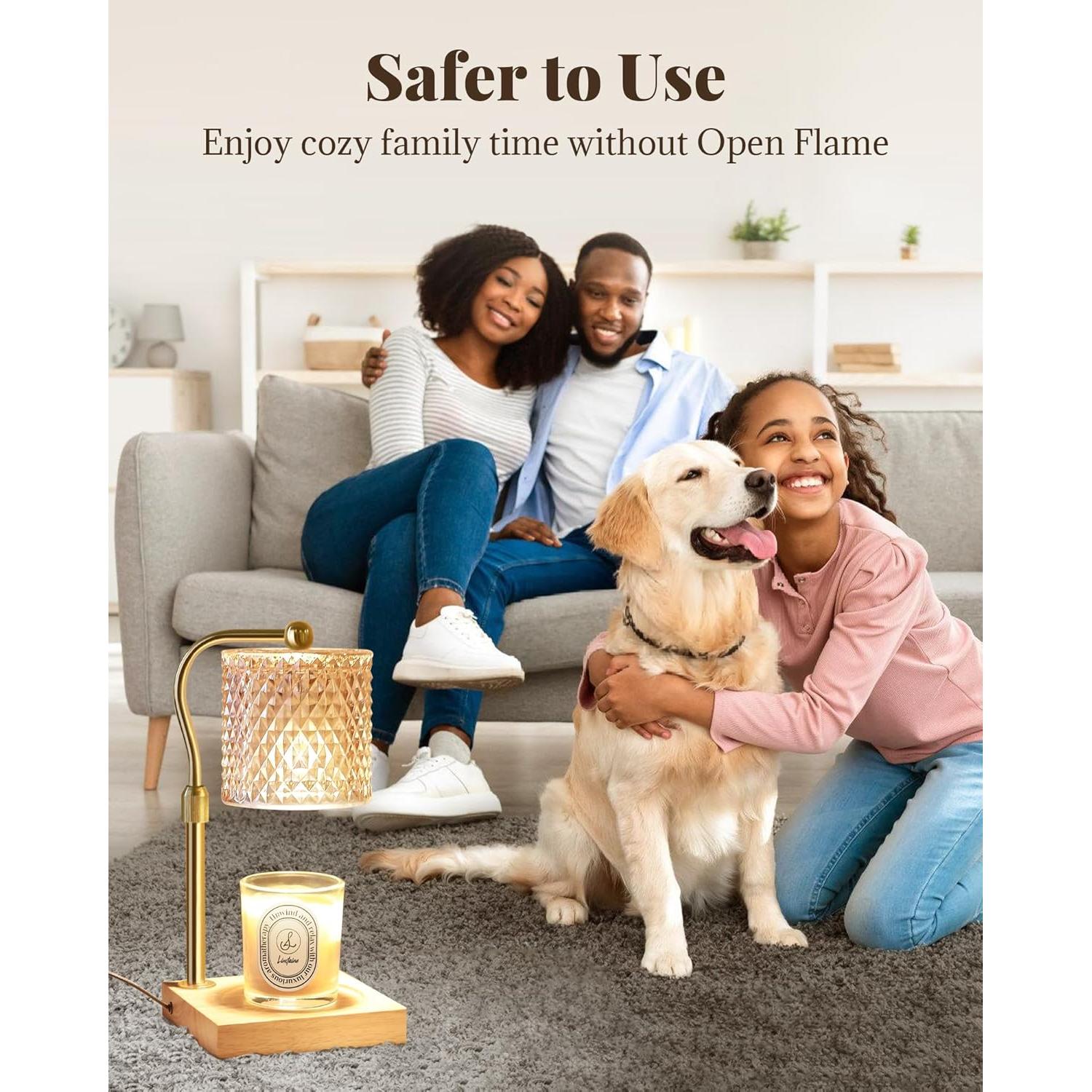 Lámpara Calentadora de Velas Linstaine Ámbar con Temporizador