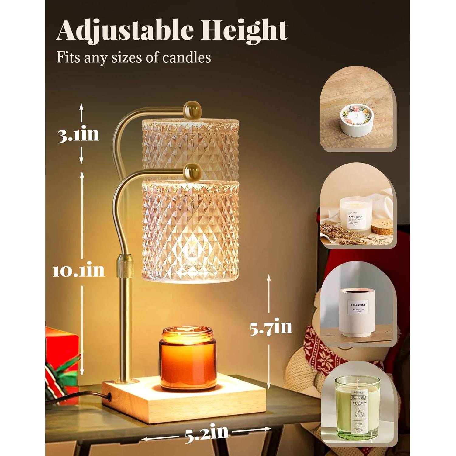 Lámpara Calentadora de Velas Linstaine Ámbar con Temporizador