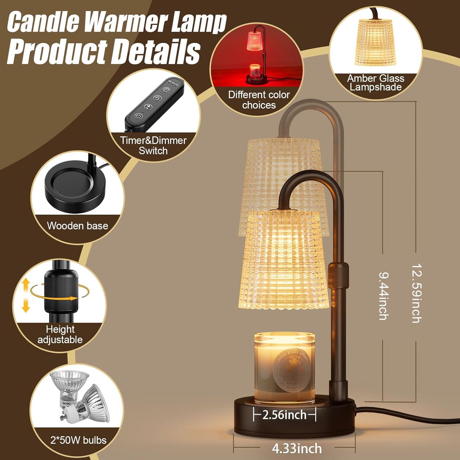 Lámpara Calentadora de Velas KPBOTL Ajustable RGB y Blanco Cálido