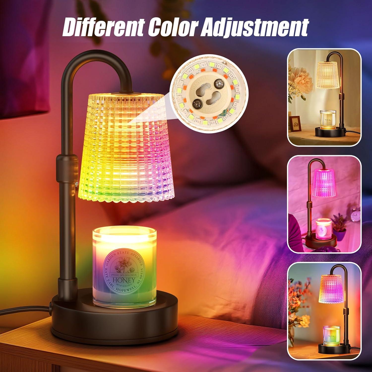 Lámpara Calentadora de Velas KPBOTL Ajustable RGB y Blanco Cálido