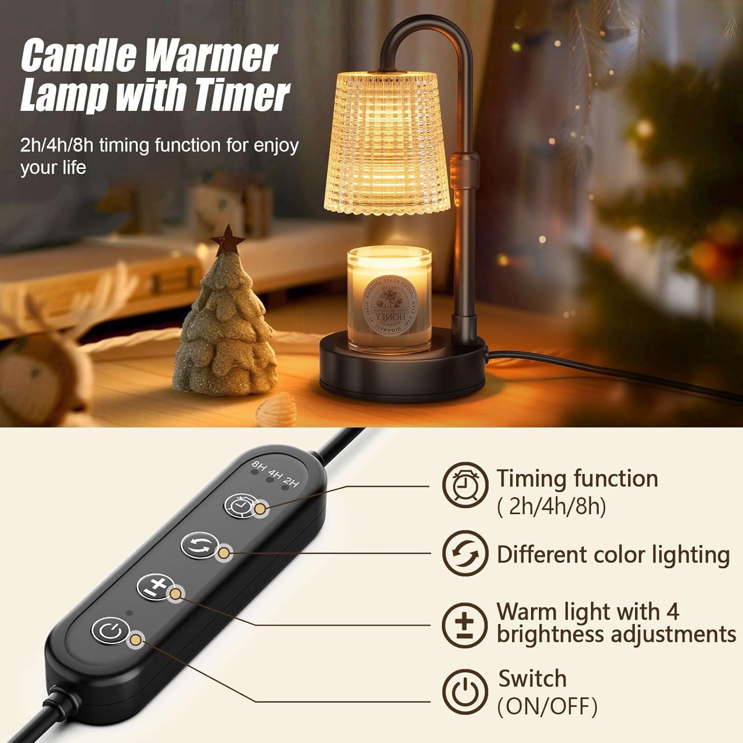 Lámpara Calentadora de Velas KPBOTL Ajustable RGB y Blanco Cálido