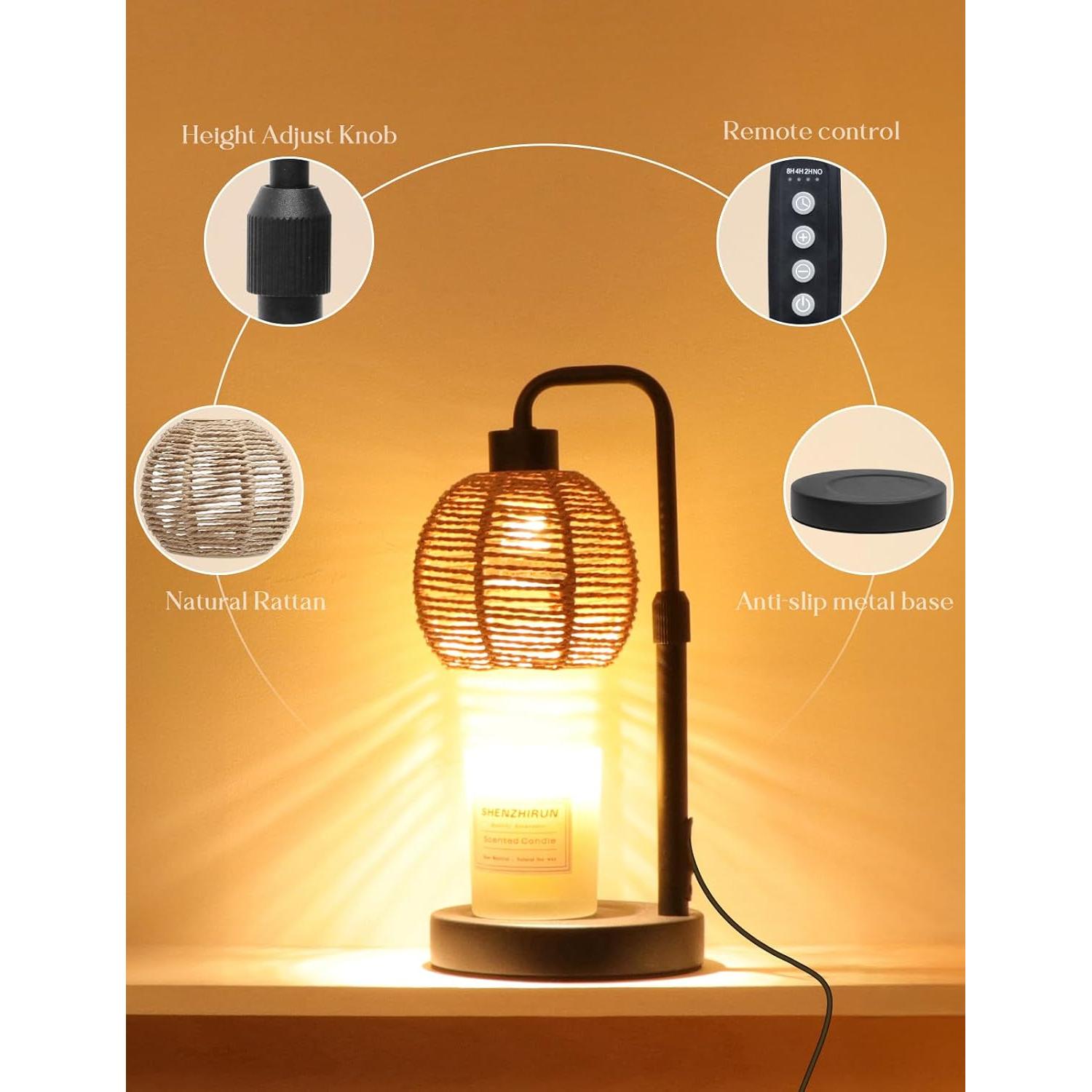 Lámpara Calentadora de Velas Yohonk con Temporizador y Brillo Ajustable