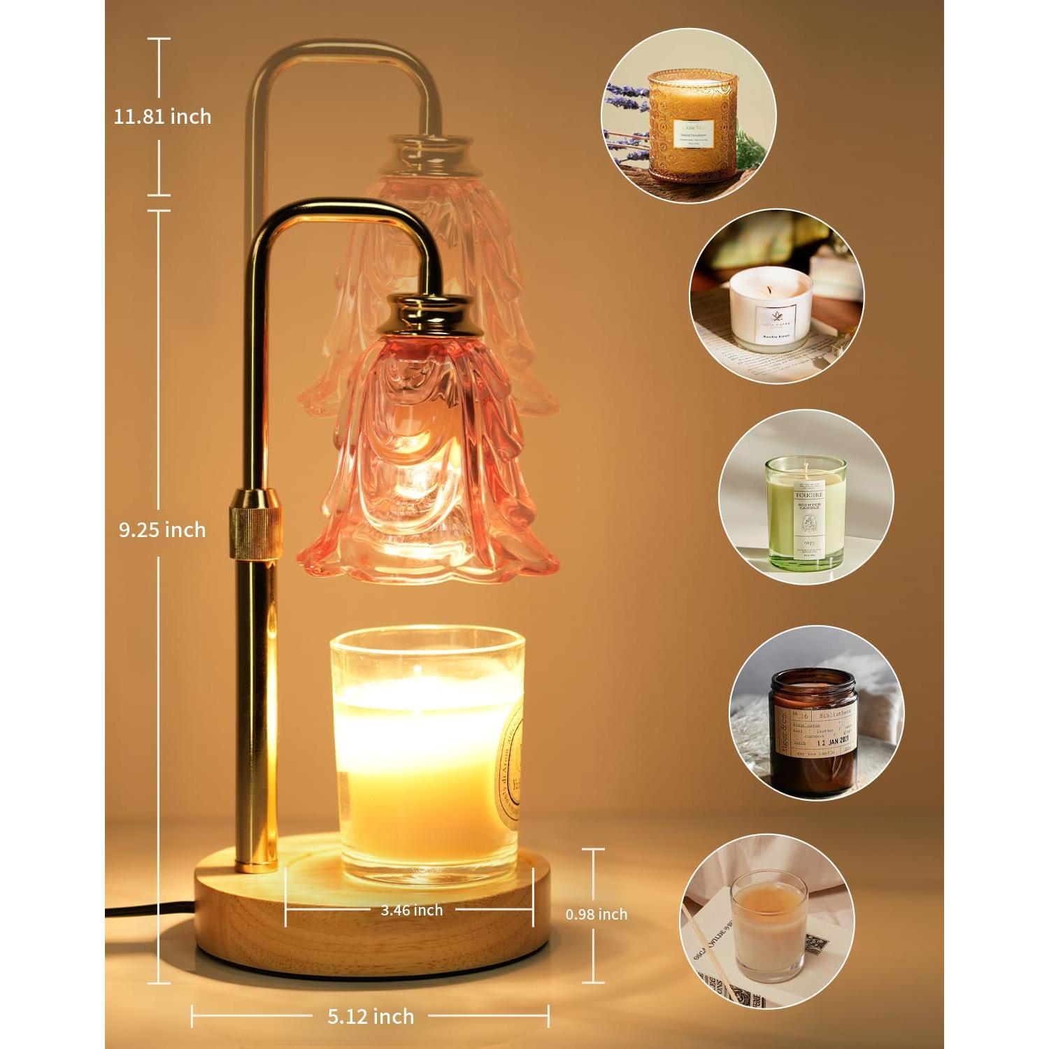 Lámpara Calentadora de Velas SupBri Rosa Tulipán 50W